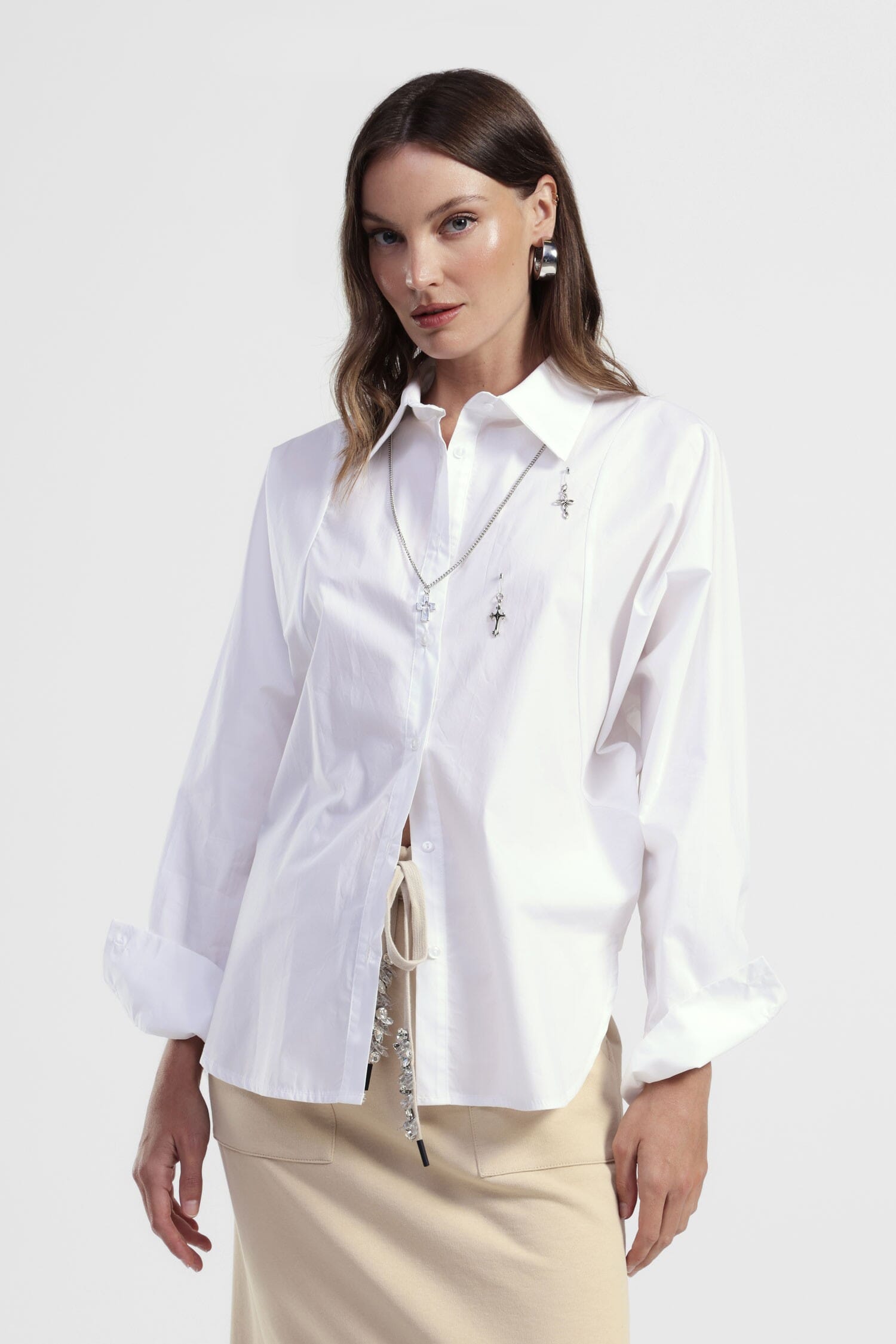 Camicia Con Dettaglio Collana E Croci Dixie