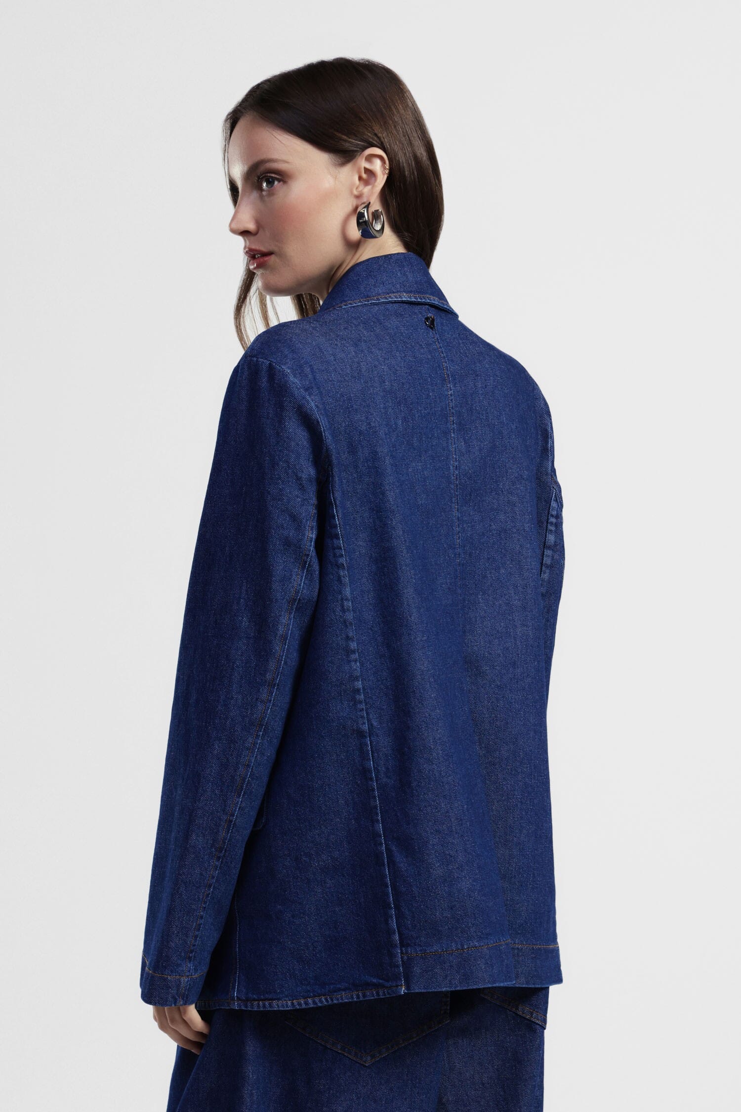 Denim Blazer With Front Pockets Dixie