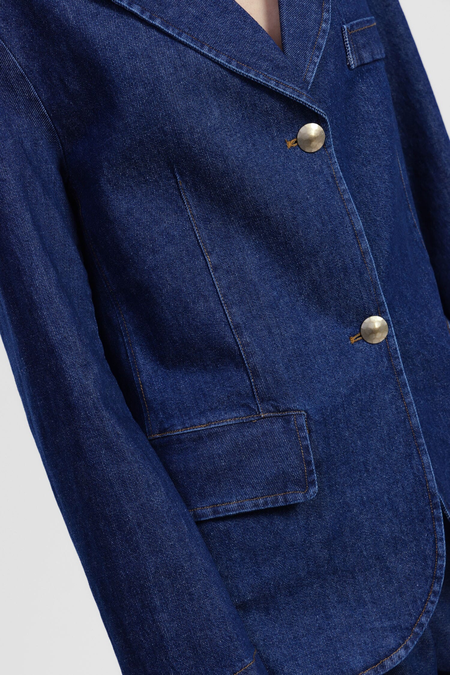 Denim Blazer With Front Pockets Dixie