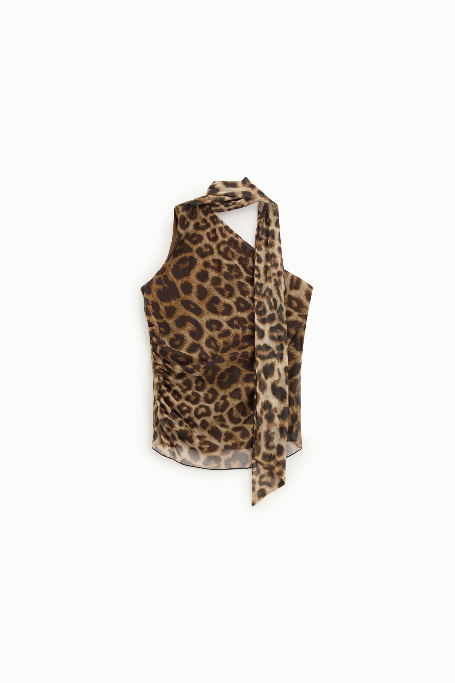 Top Stampa Animalier Scollo Asimmetrico Con Foulard Dixie