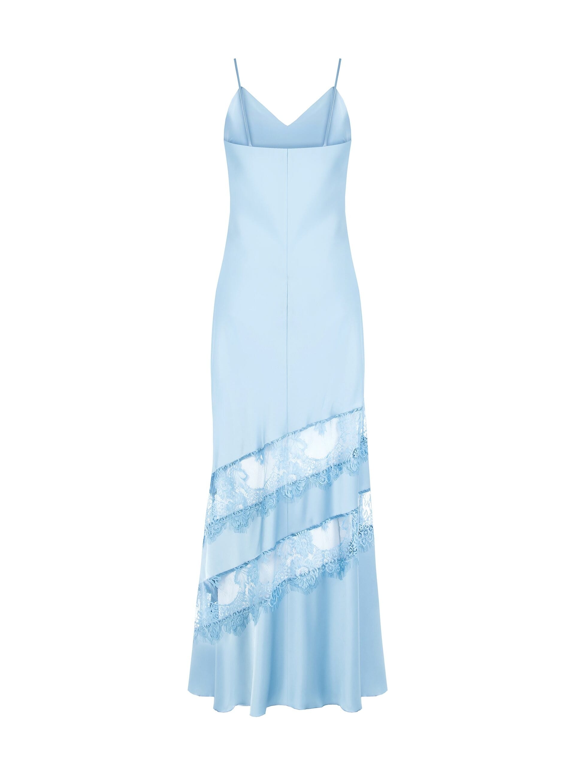 Abito Lungo Sottoveste In Raso Con Dettagli In Pizzo Rinascimento