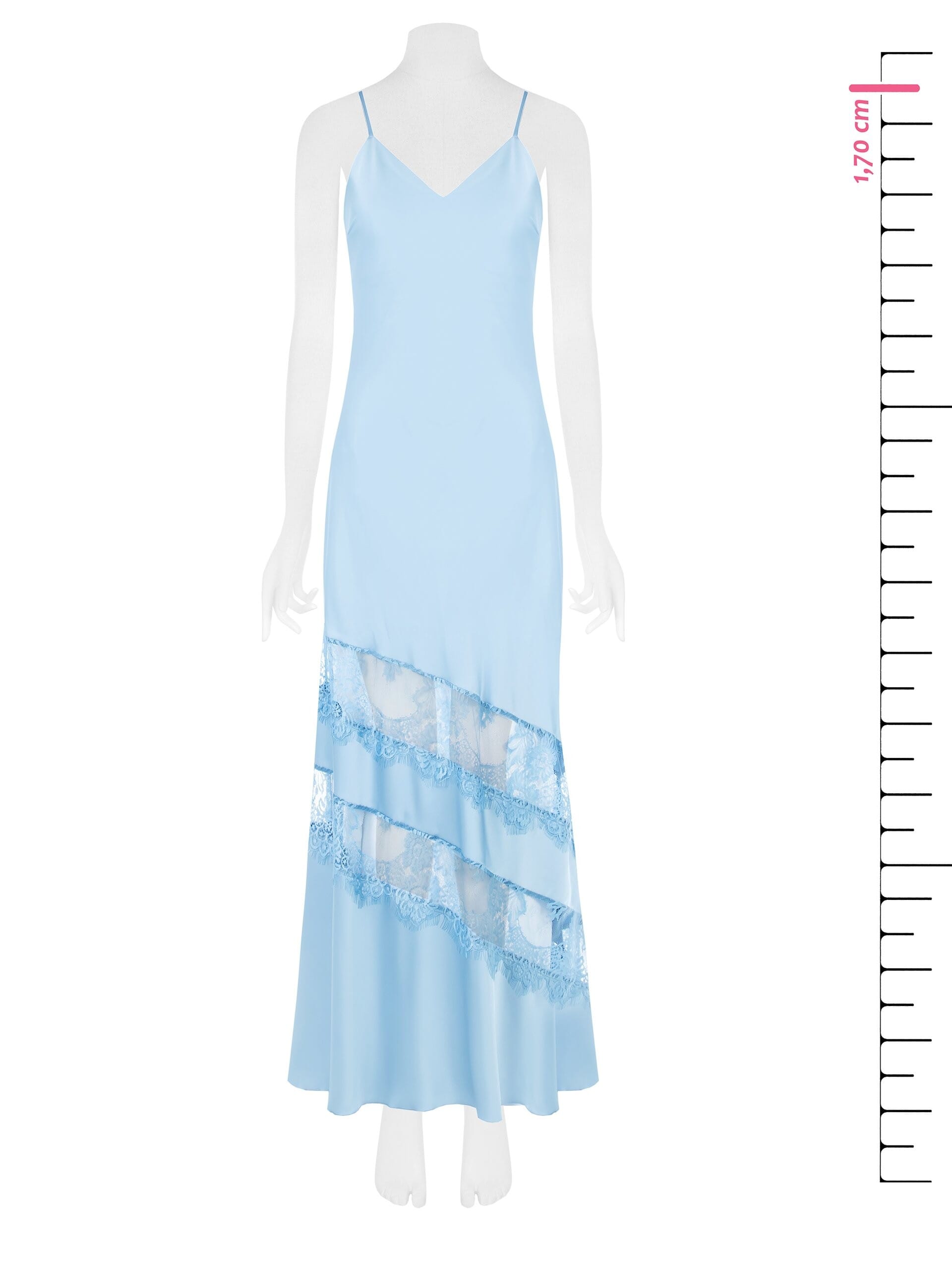 Abito Lungo Sottoveste In Raso Con Dettagli In Pizzo Rinascimento