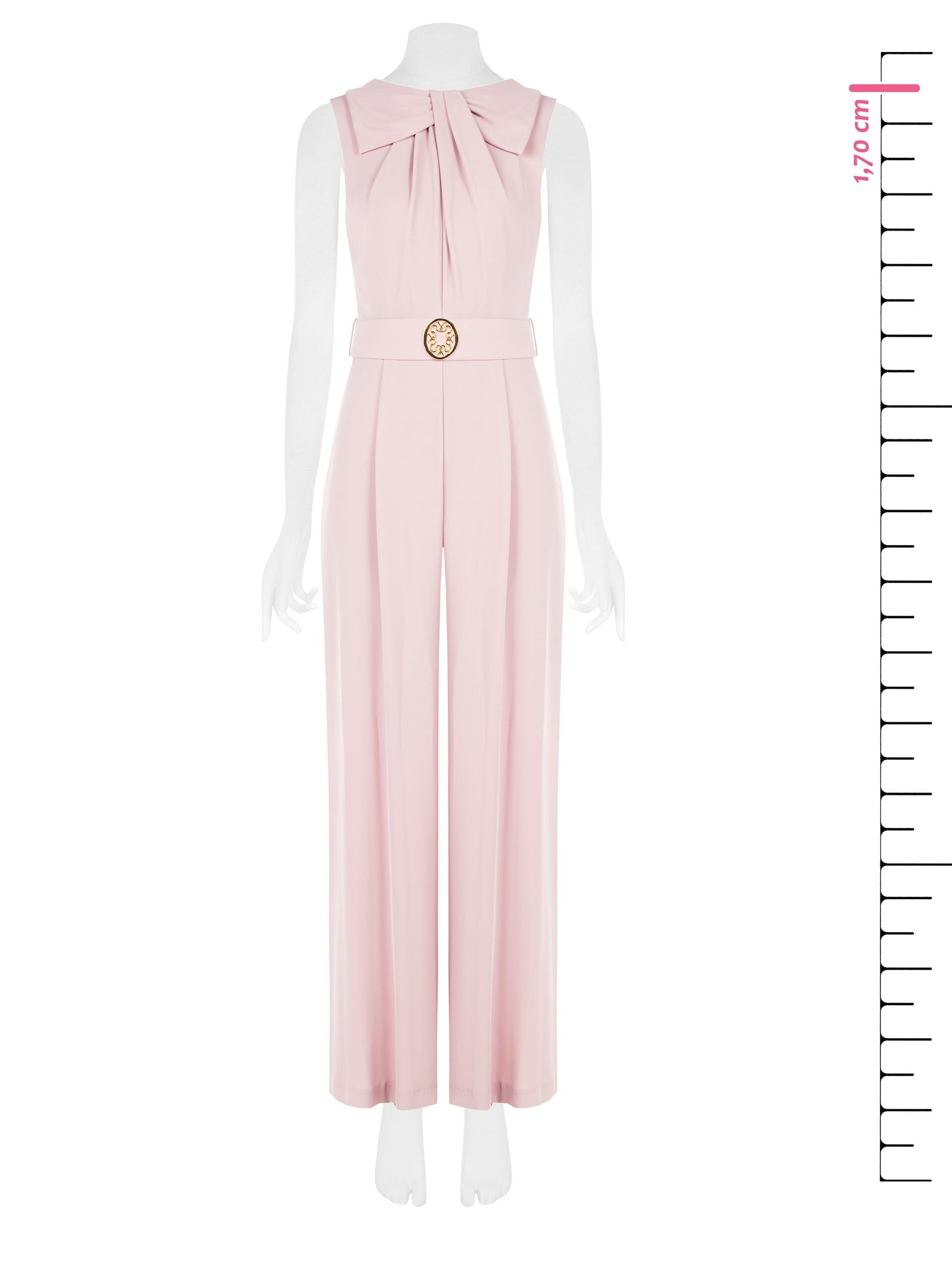 Tuta Intera Palazzo In Tessuto Fluido Con Cintura Logo Rigida Coordinata Rinascimento