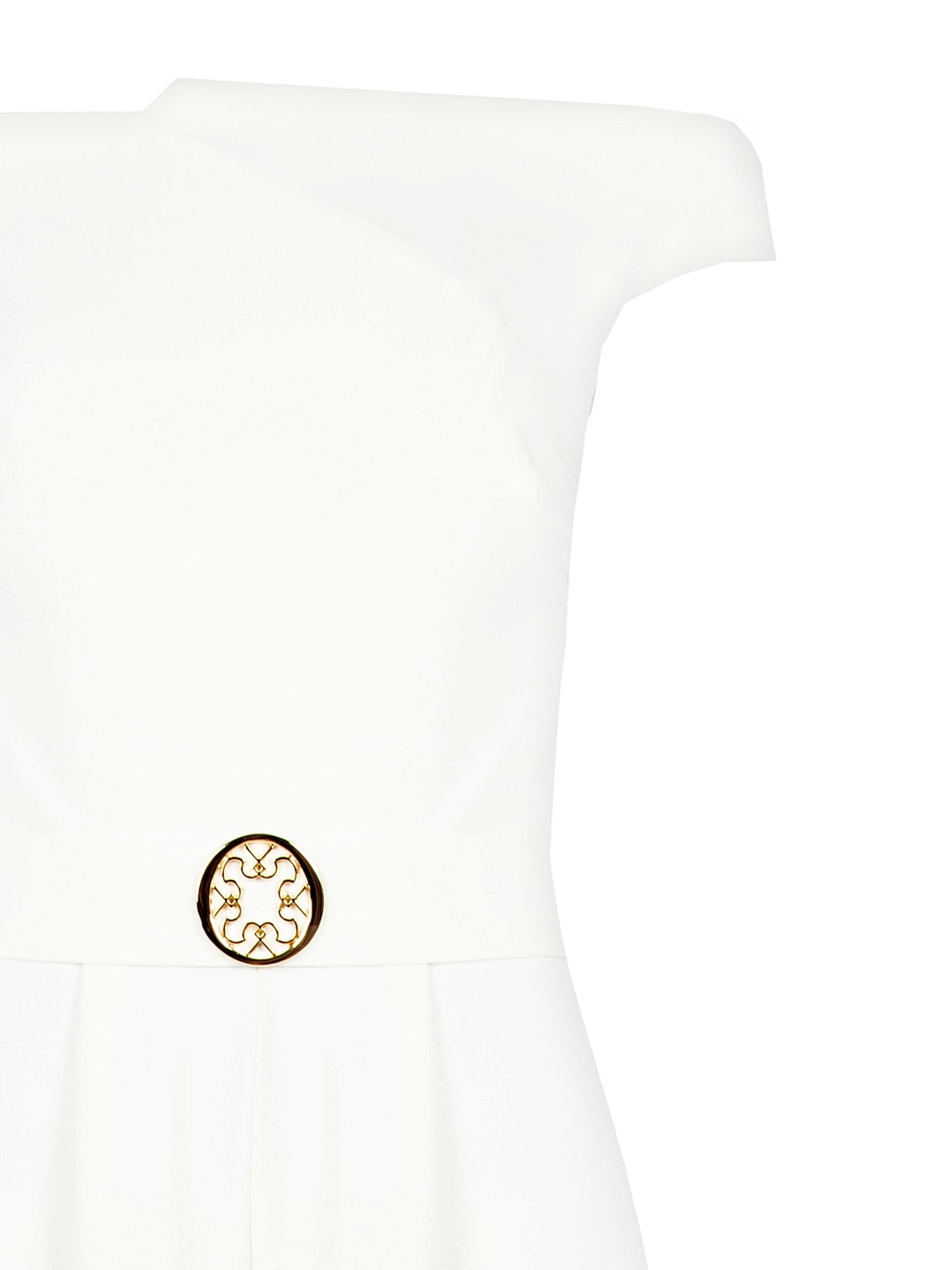 Fluide, épaulé Palazzo Combinaison une pièce avec ceinture à logo Rigide Coordonné par Rinascimento