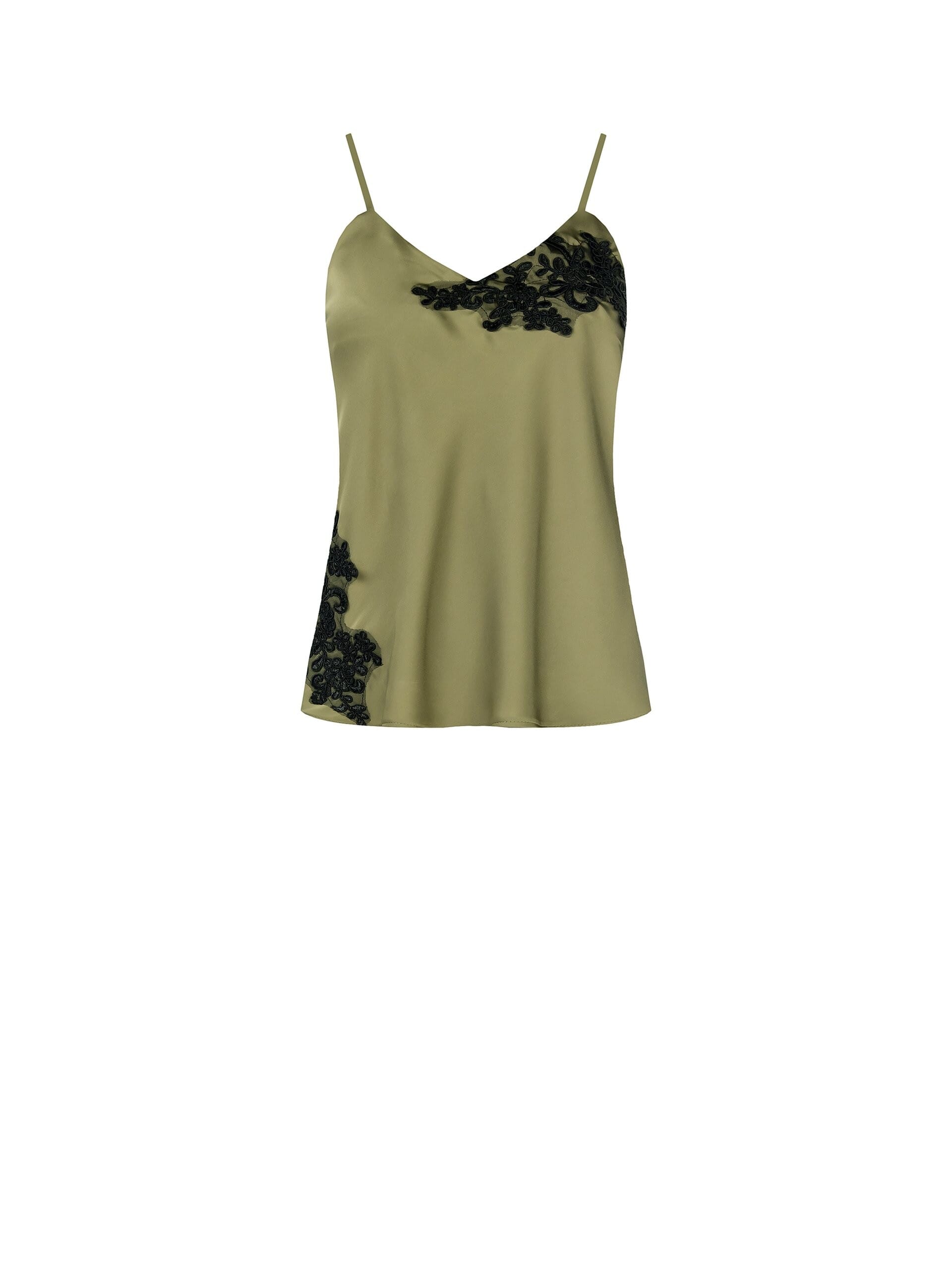 Top Sfiancato In Raso Con Dettagli In Pizzo Rinascimento