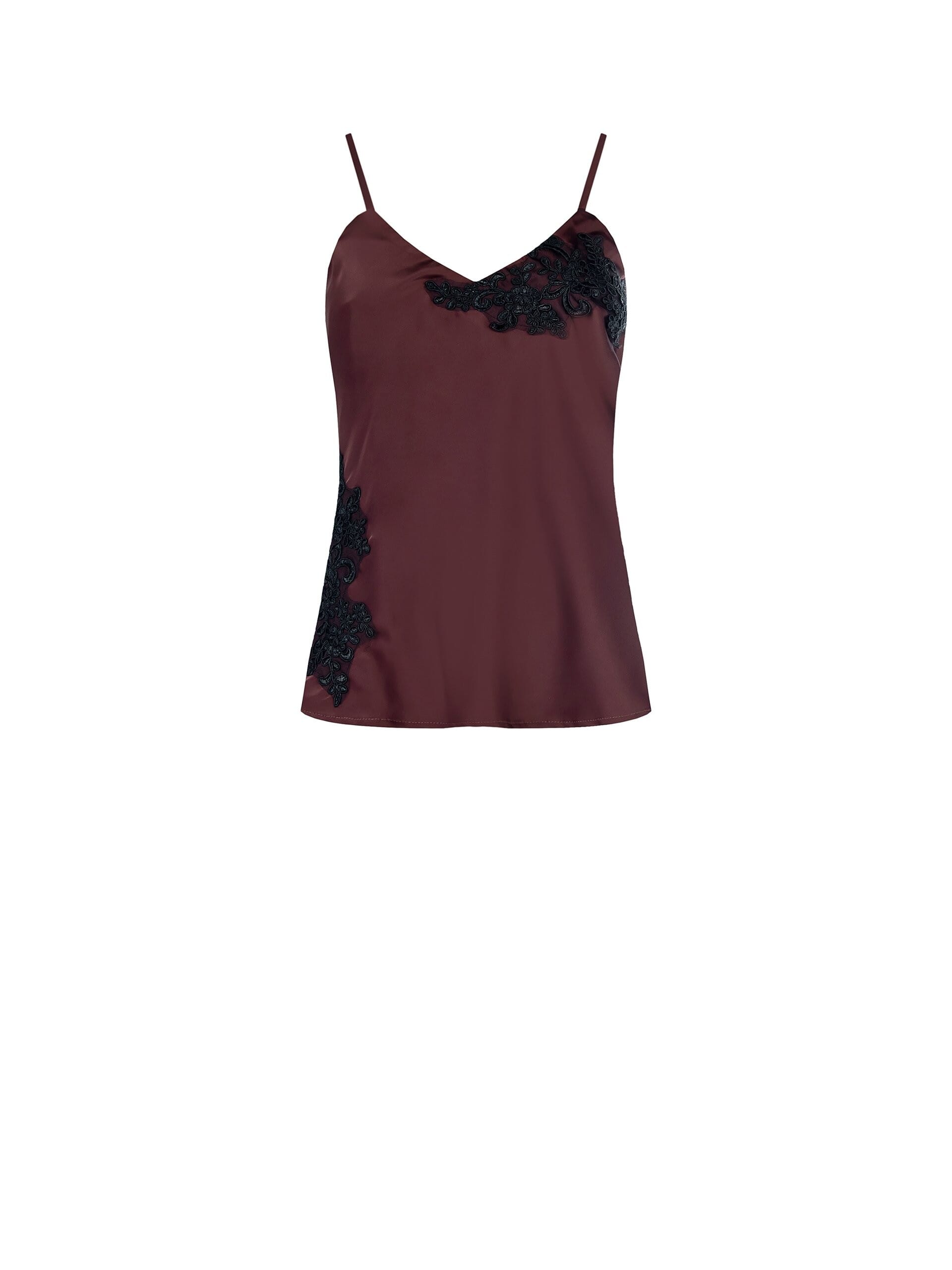 Top Sfiancato In Raso Con Dettagli In Pizzo Rinascimento