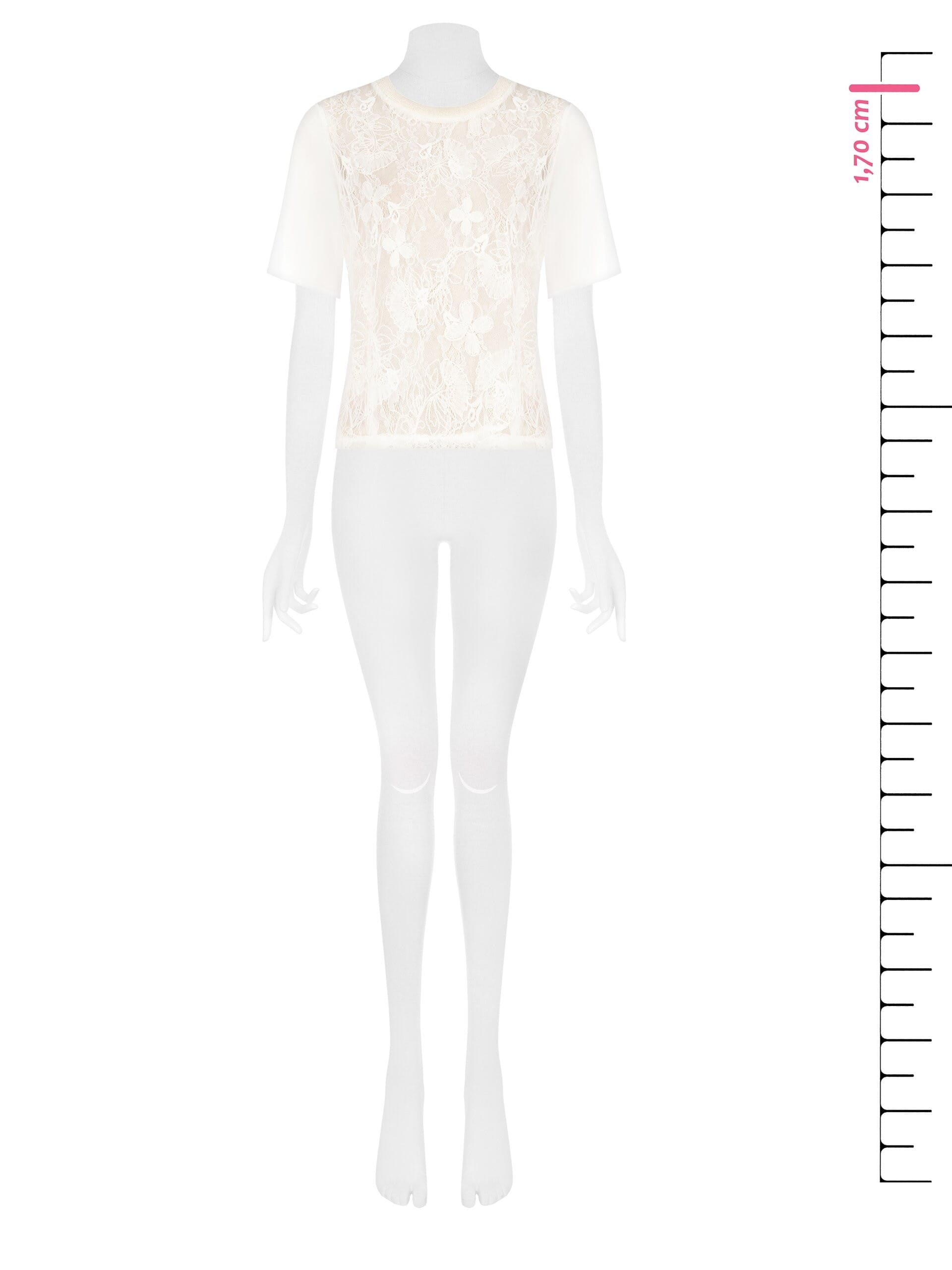 T-Shirt In Pizzo Ricamato E Georgette Rinascimento