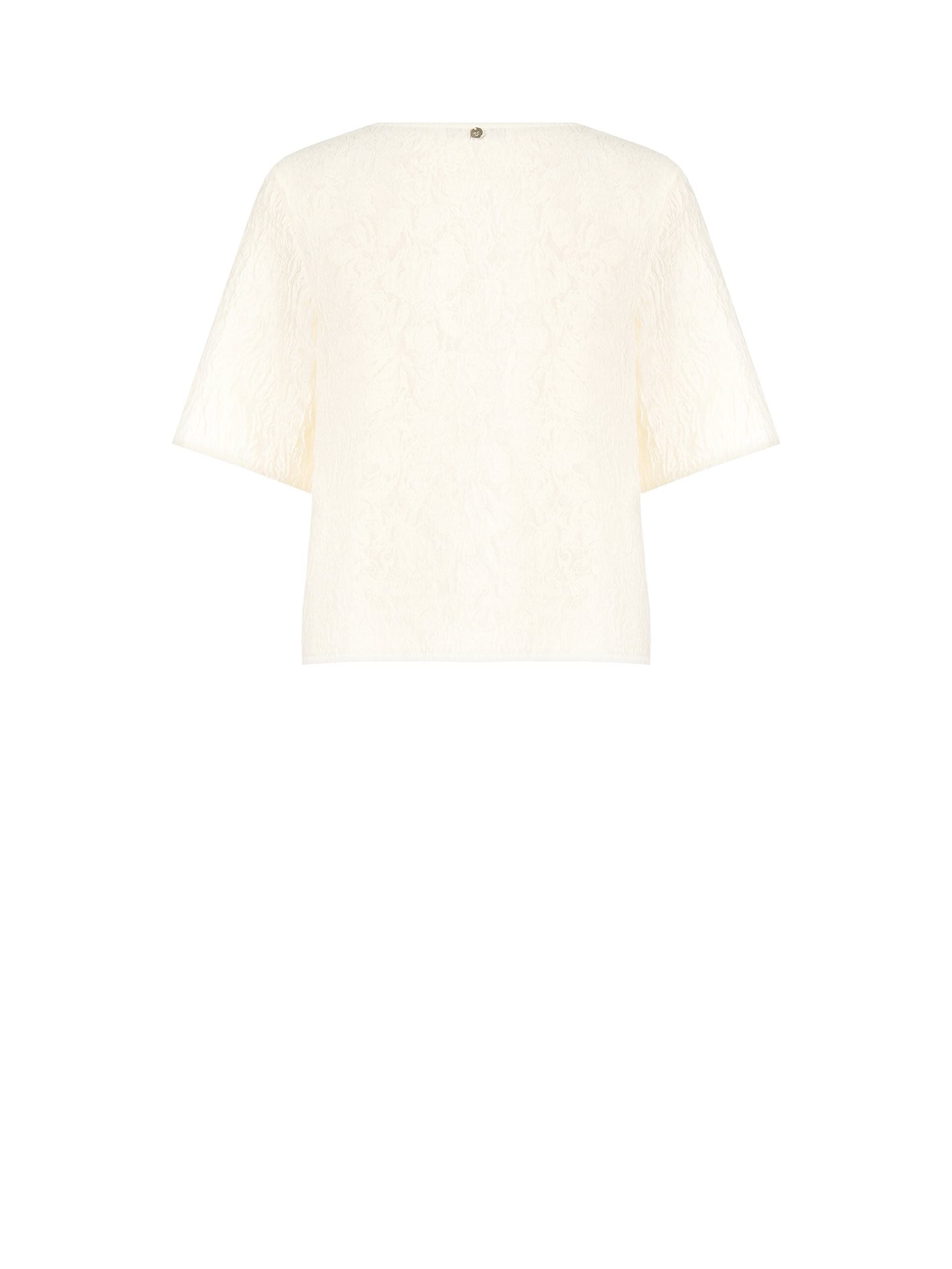 T-Shirt Over In Jacquard A Motivo Floreale In Rilievo Rinascimento