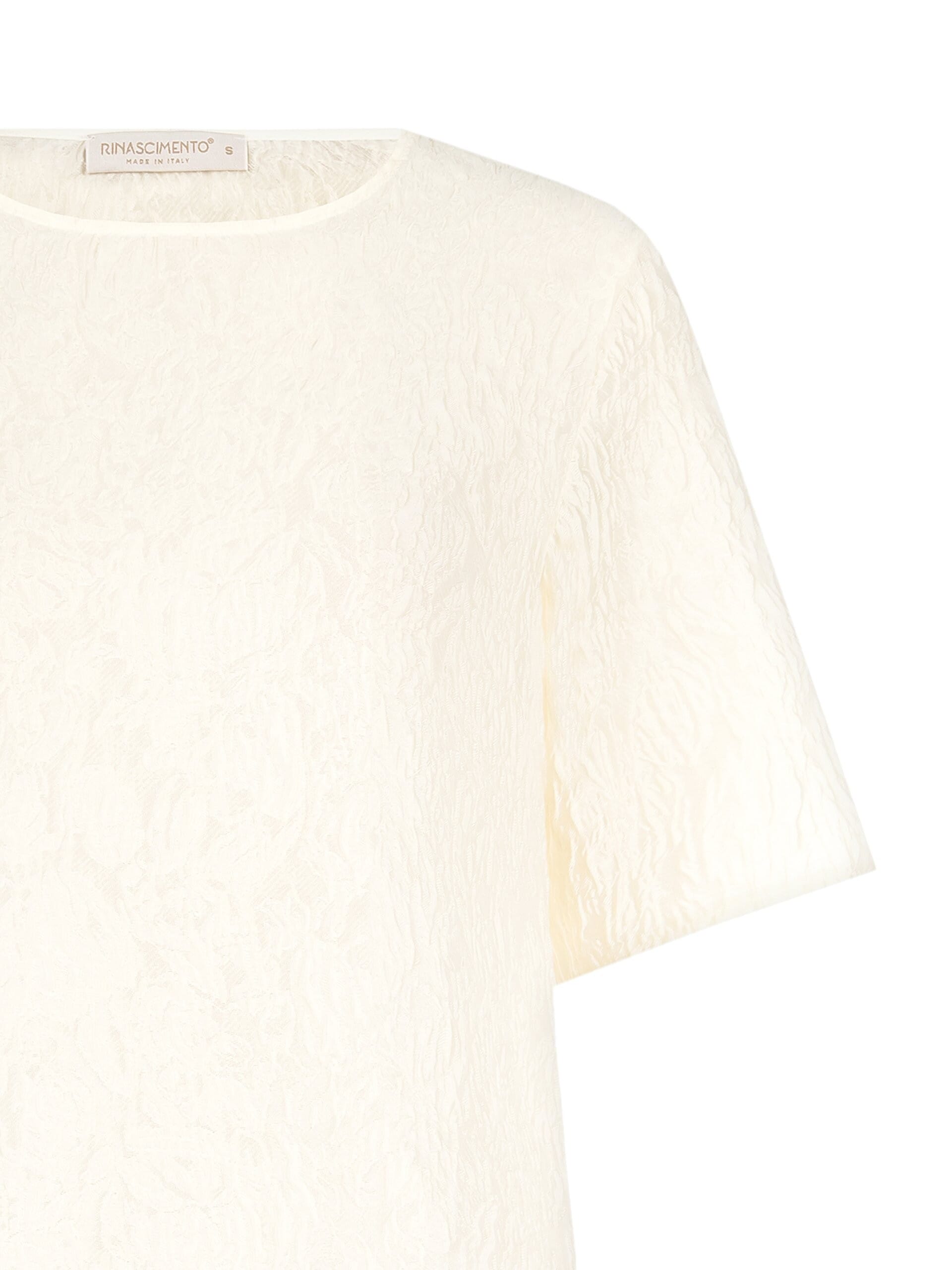 T-Shirt Over In Jacquard A Motivo Floreale In Rilievo Rinascimento