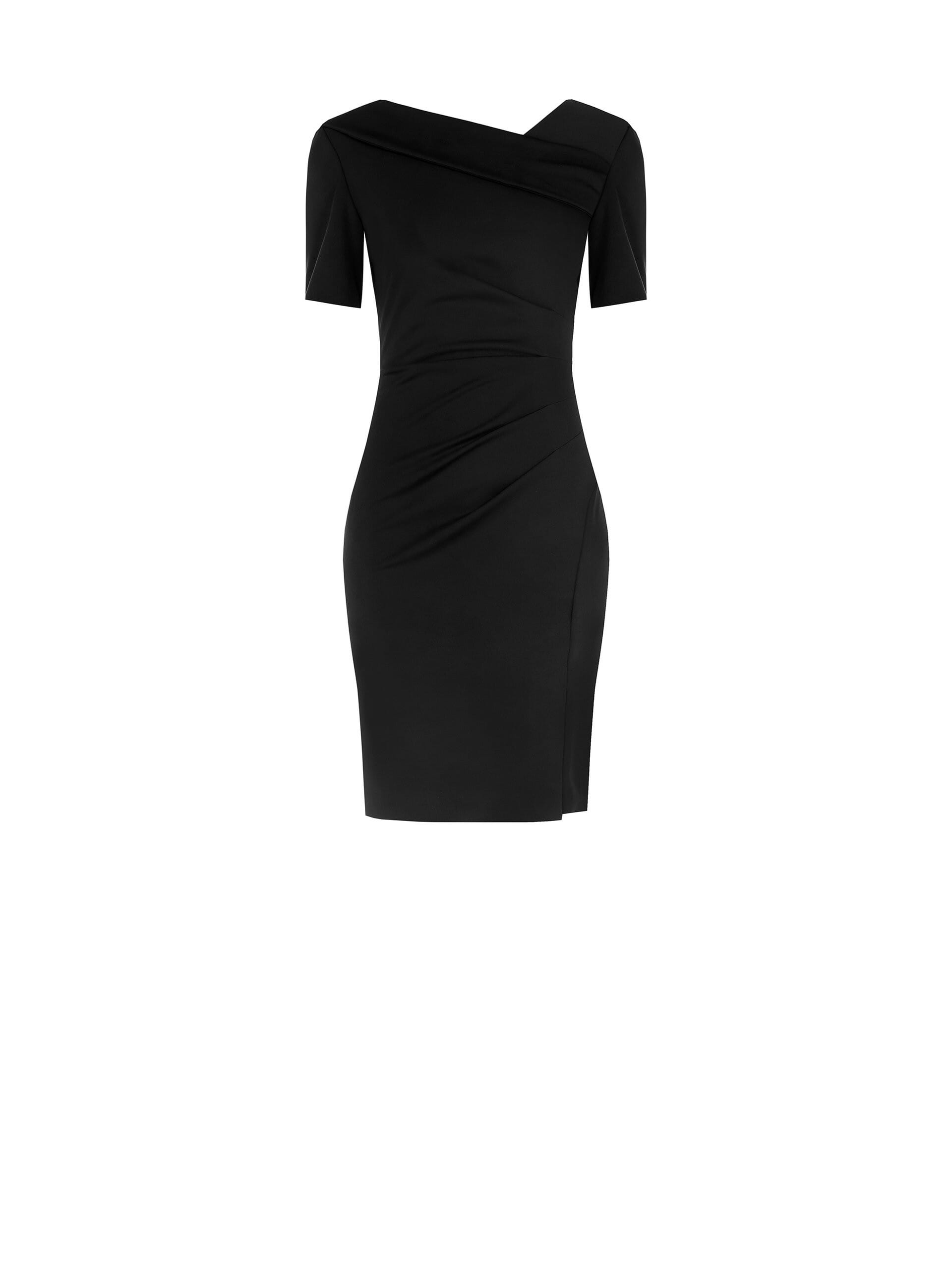 Abito Corto A Tubino Arricciato Su Un Fianco Con Scollo Asimmetrico Ripiegato Rinascimento