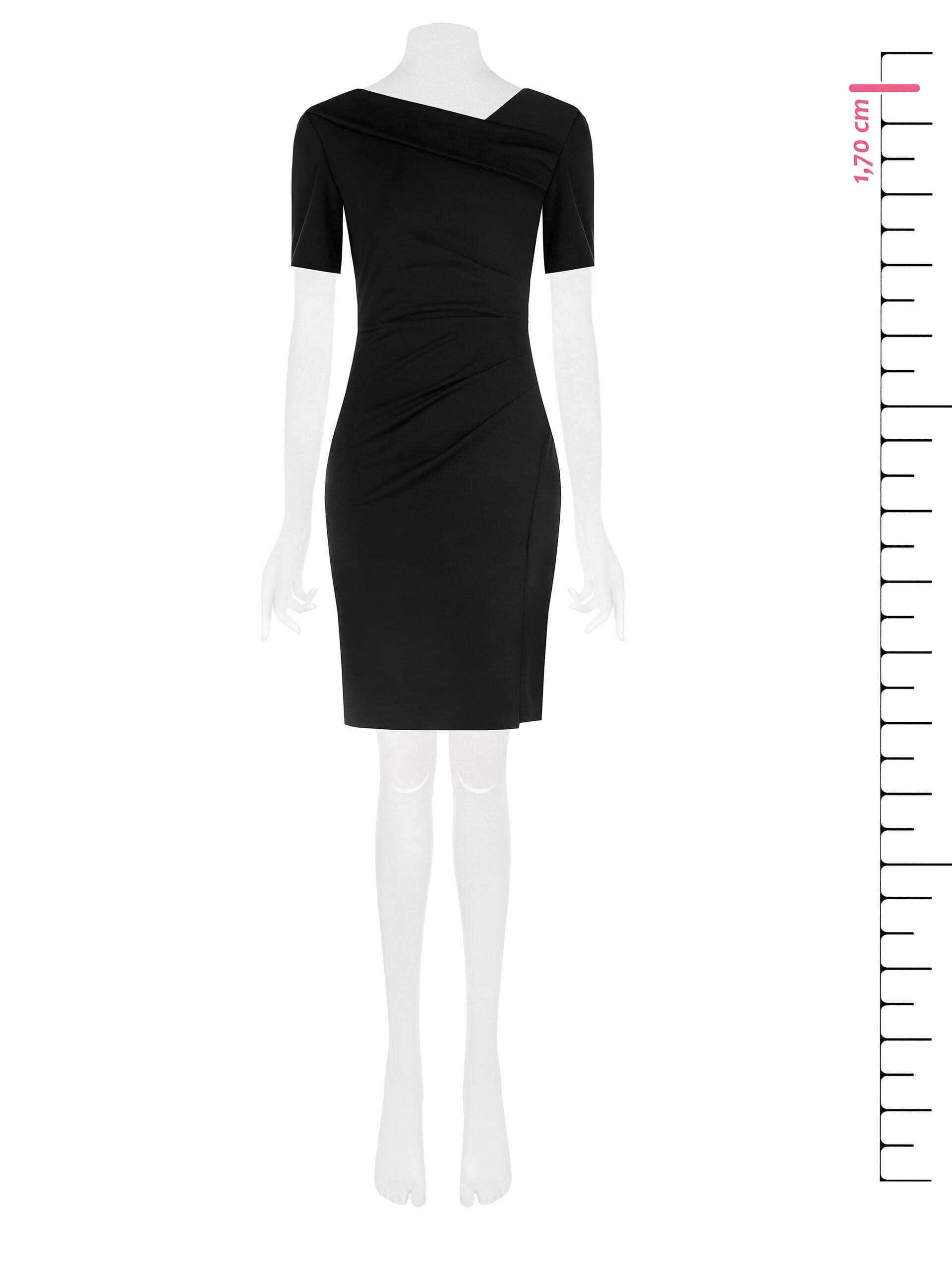 Abito Corto A Tubino Arricciato Su Un Fianco Con Scollo Asimmetrico Ripiegato Rinascimento