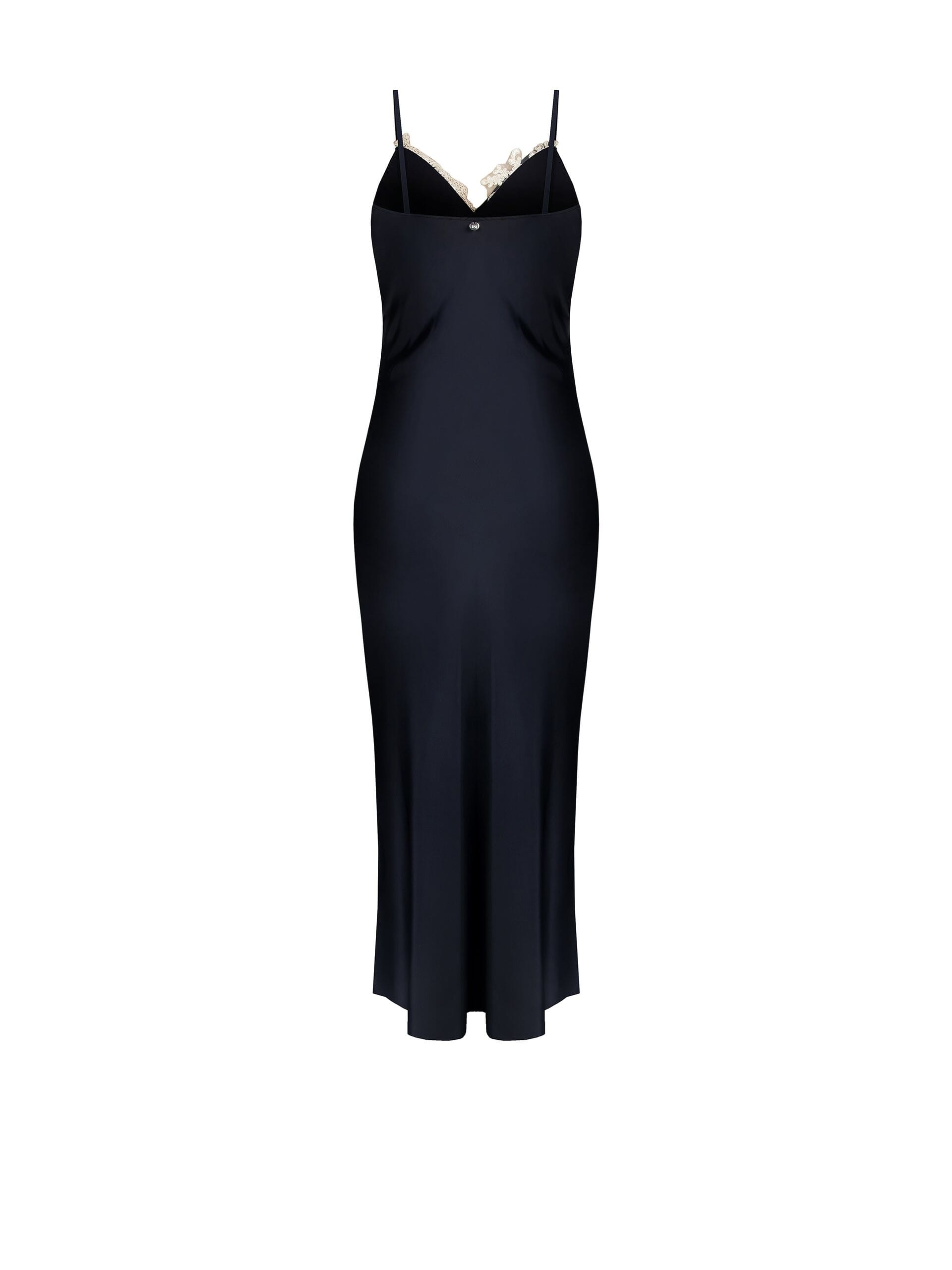 Abito Sottoveste In Raso Arricciato Su Un Fianco Con Pizzo Rinascimento