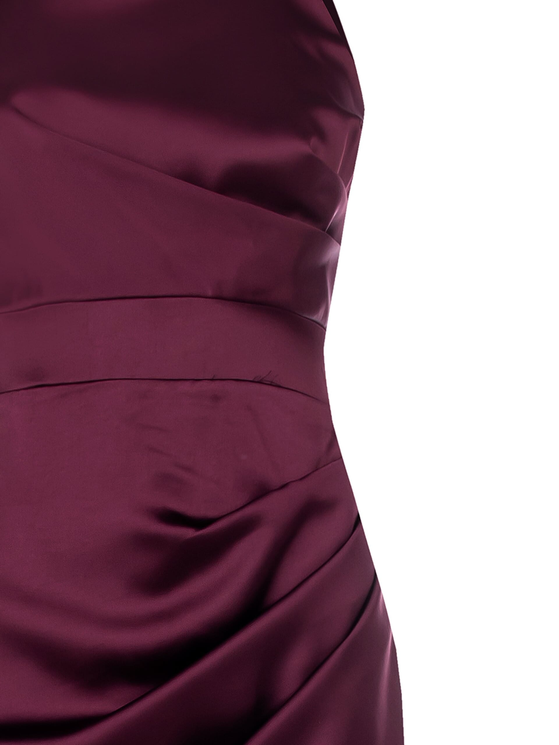 Abito Lungo Scivolato In Raso Arricciato Su Un Fianco Rinascimento