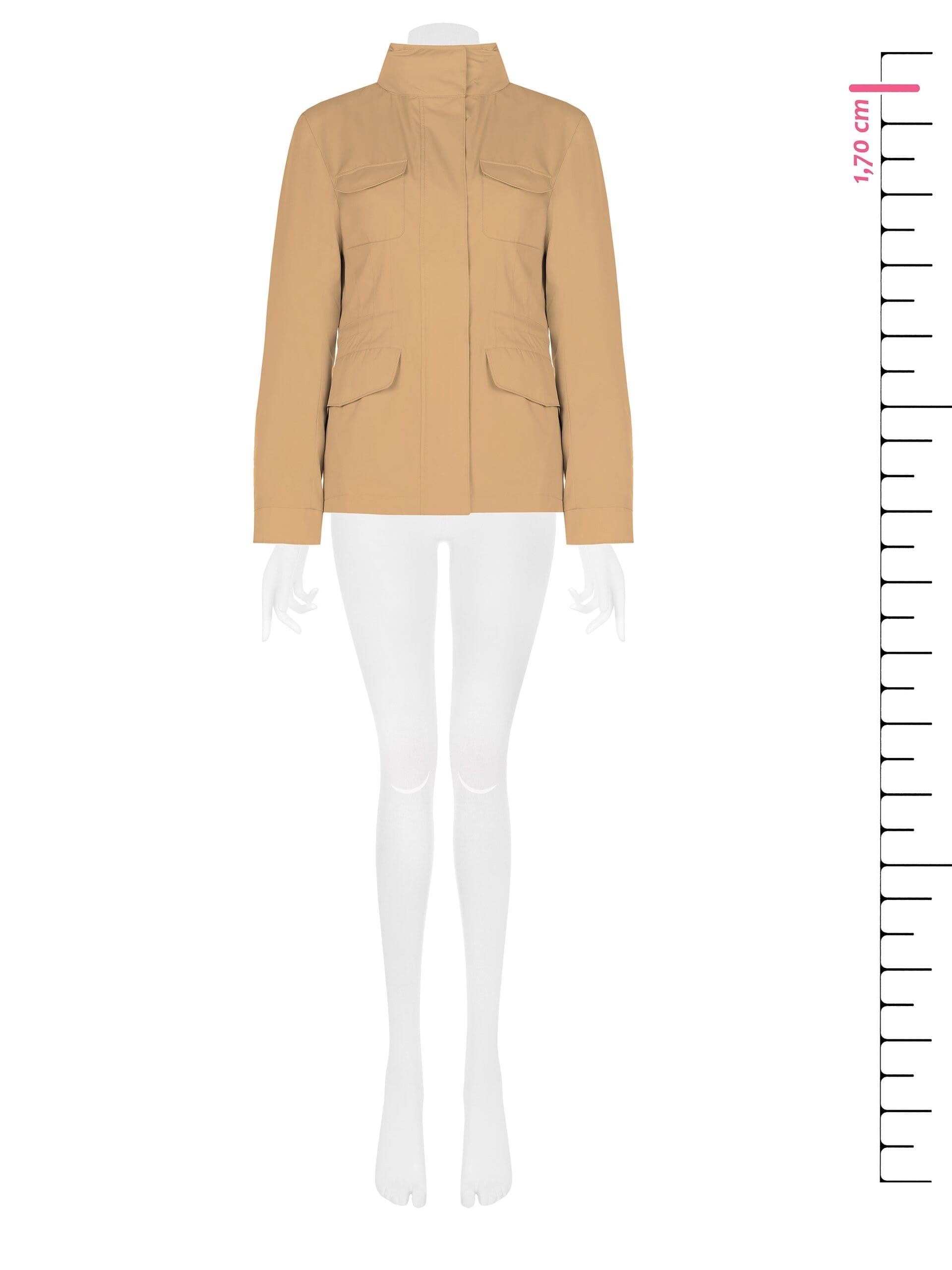 Short Waterproof Jacket With Hood And Logo Embroidered Tone On Tone Rinascimento