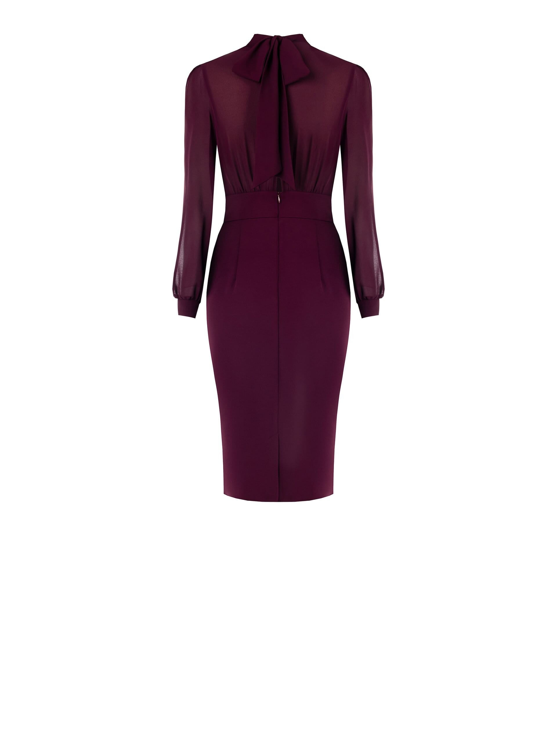 Abito A Tubino Effetto 2 Pezzi Top In Georgette E Gonna In Scuba Crepe Rinascimento