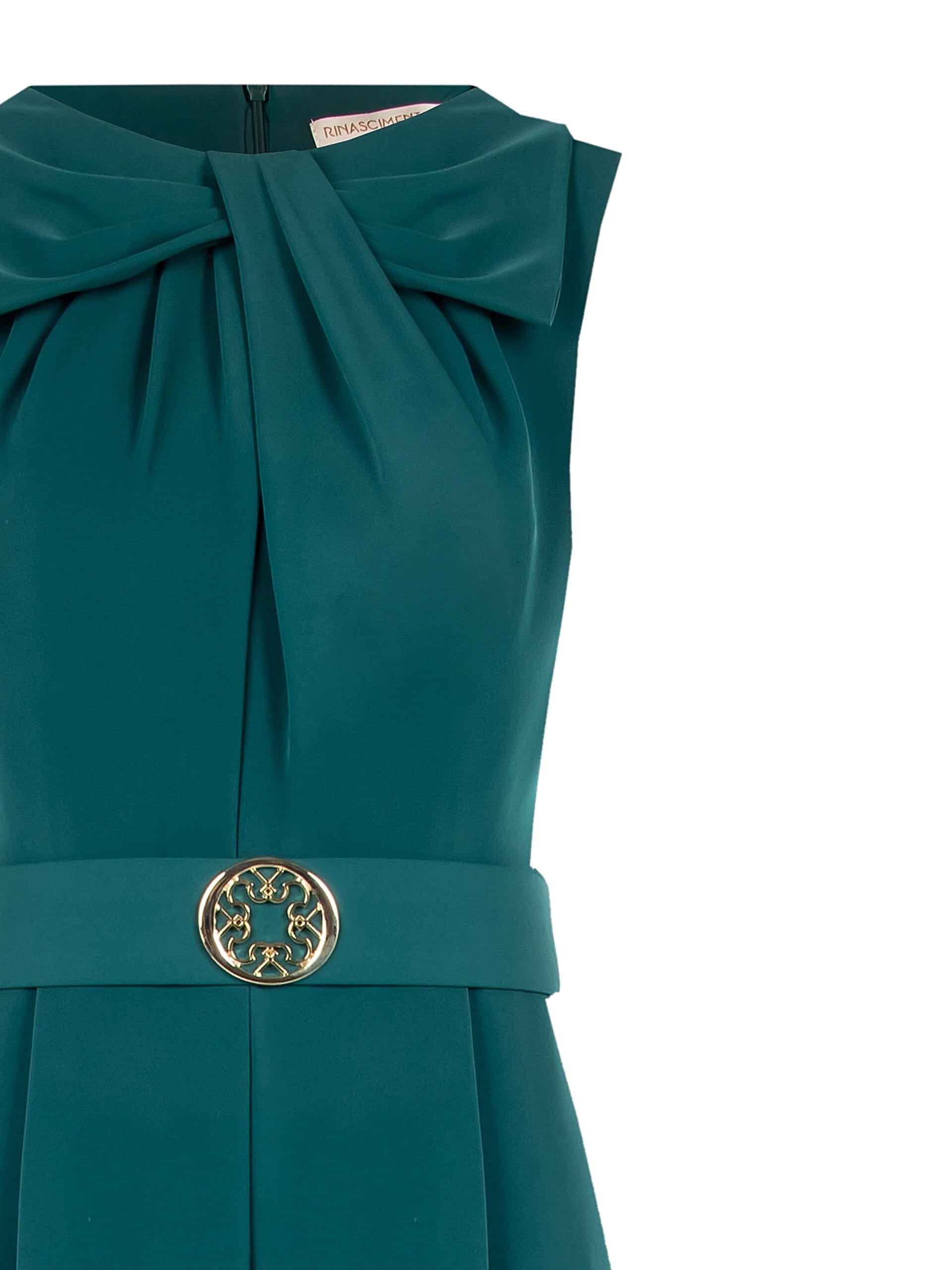 Tuta Intera Palazzo In Tessuto Fluido Con Cintura Logo Rigida Coordinata Rinascimento