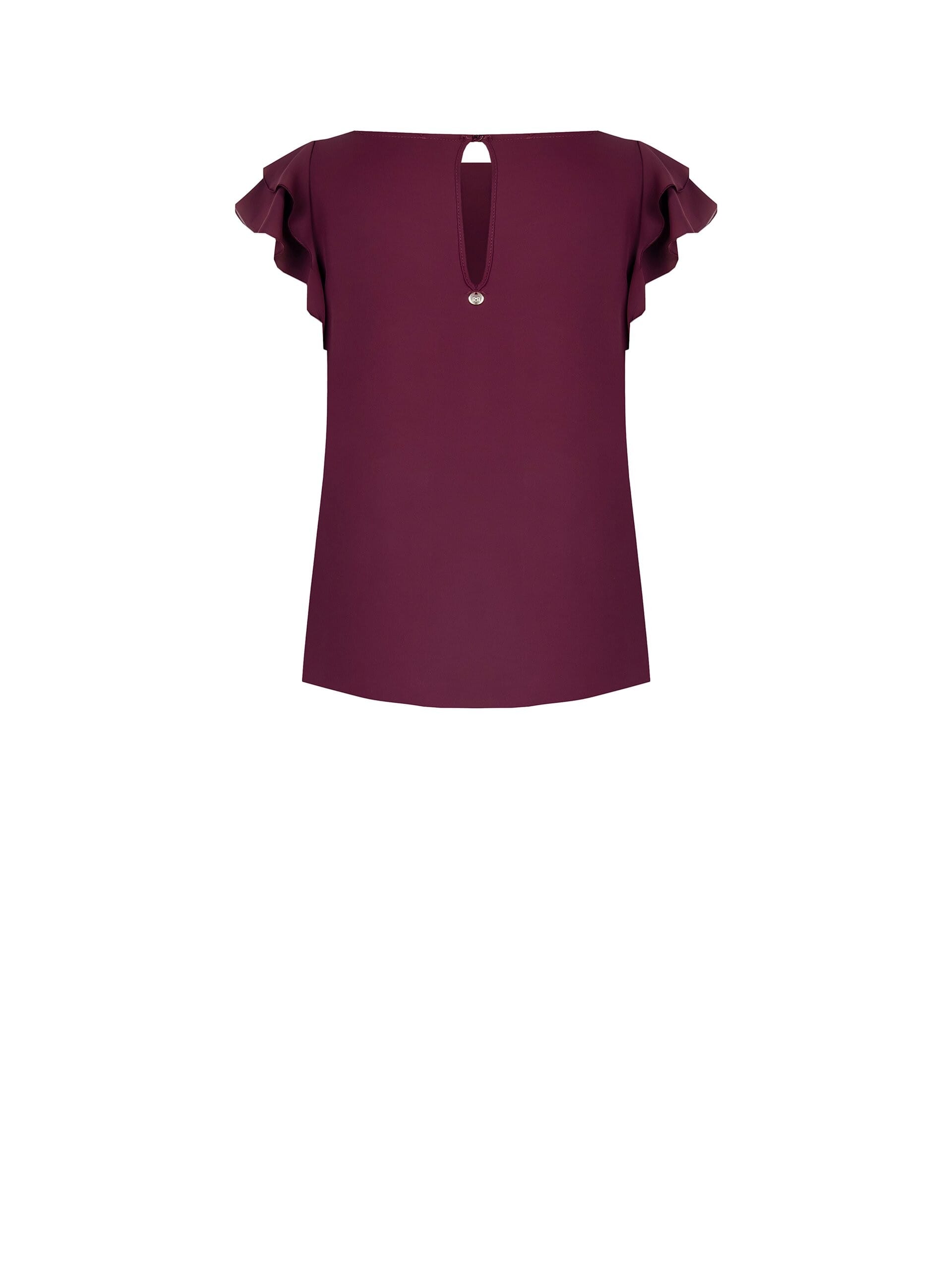 Blusa Smanicata E Fluida In Raso Opaco Con Maniche Volant Rinascimento