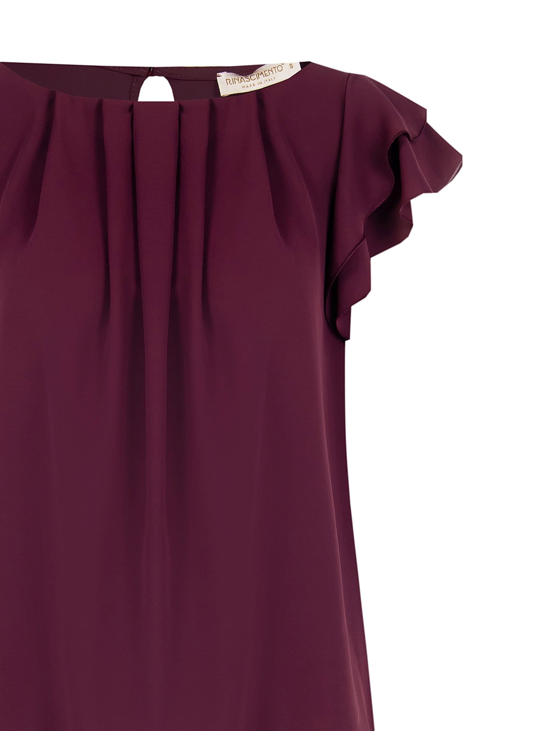 Blusa Smanicata E Fluida In Raso Opaco Con Maniche Volant Rinascimento