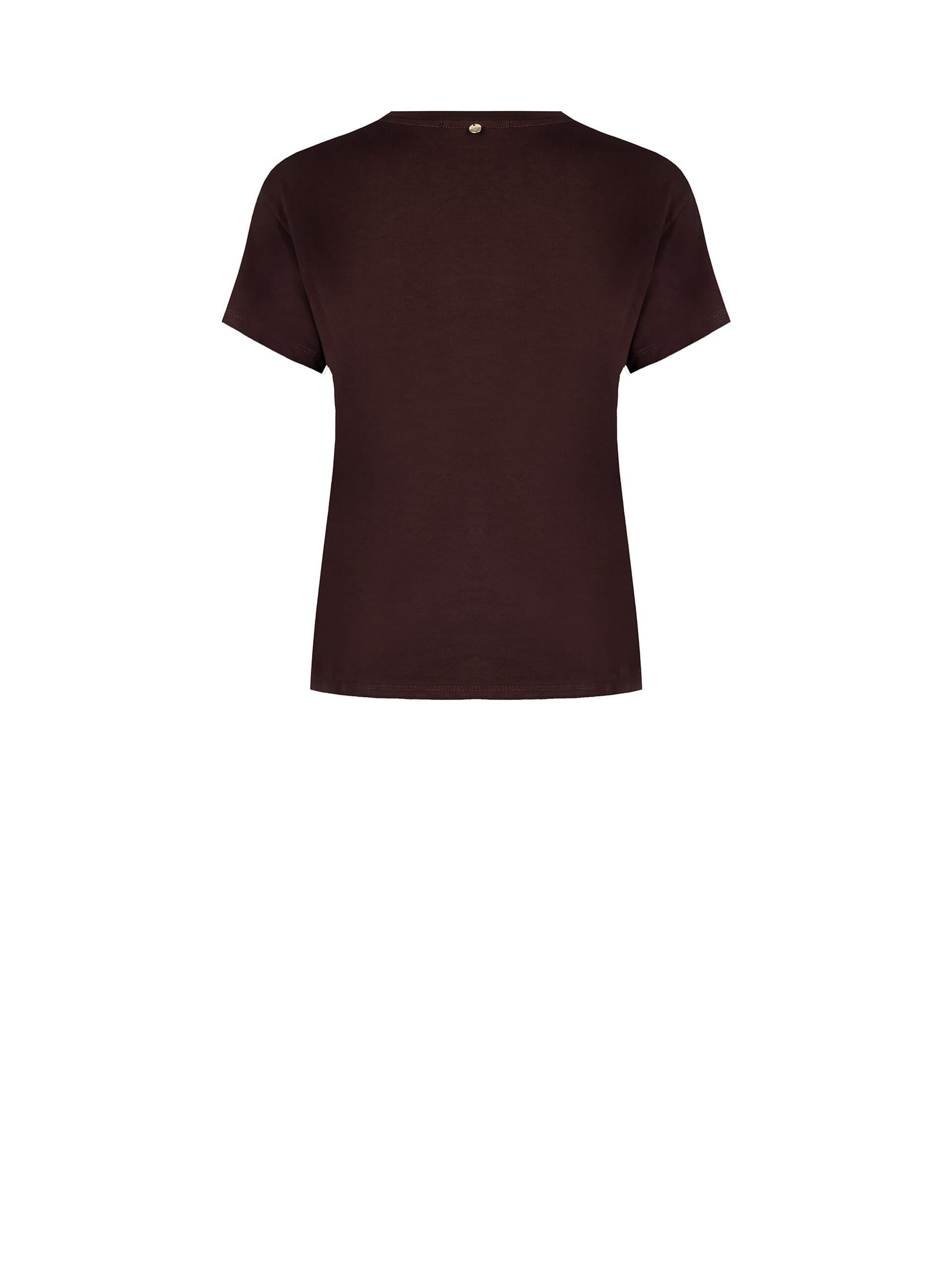 T-Shirt régulier en coton avec Slogan latéral brodé d'un coeur violet Rinascimento