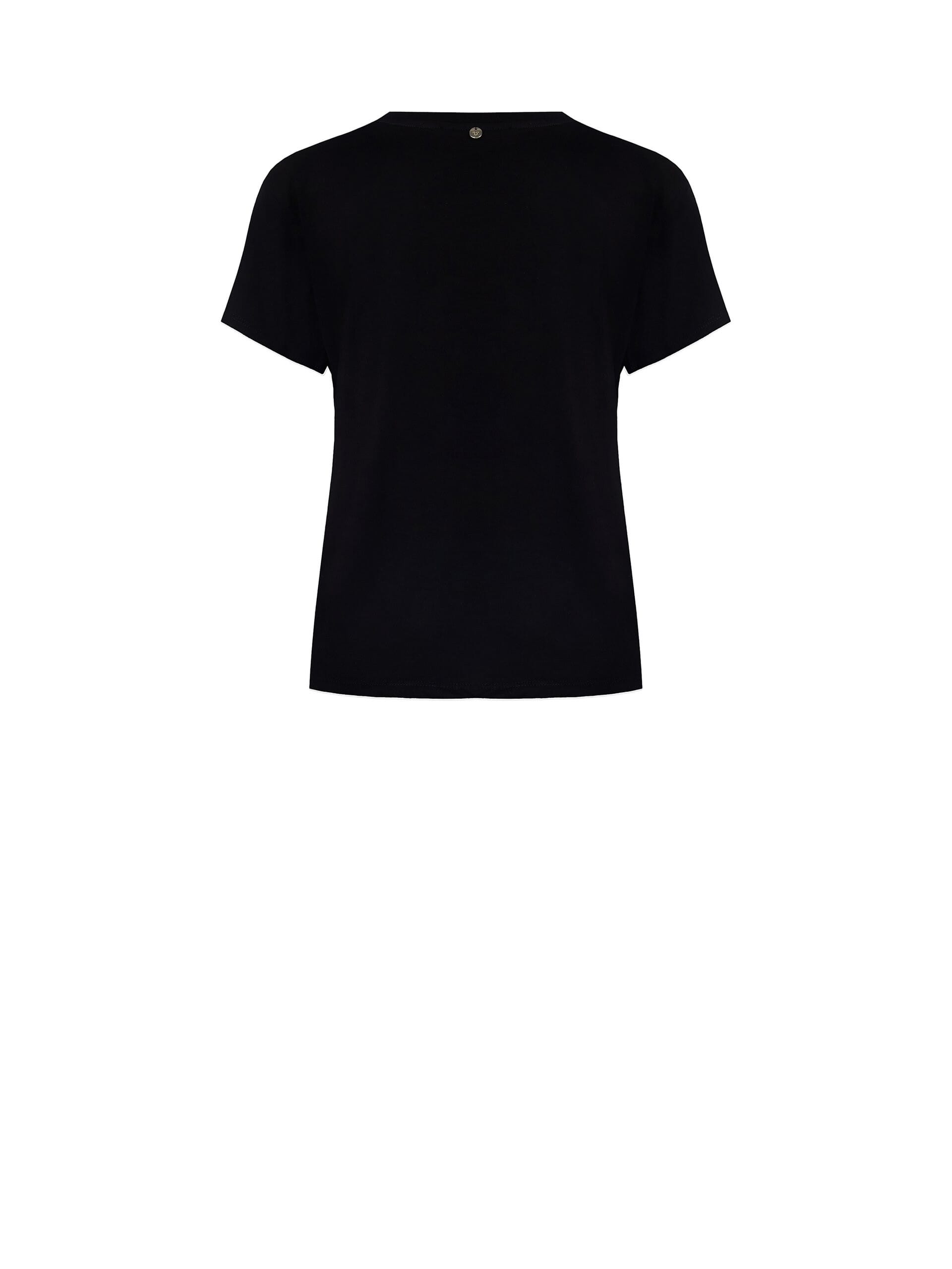 T-Shirt Regular In Cotone Con Slogan Ricamato Bianco Al Centro Rinascimento