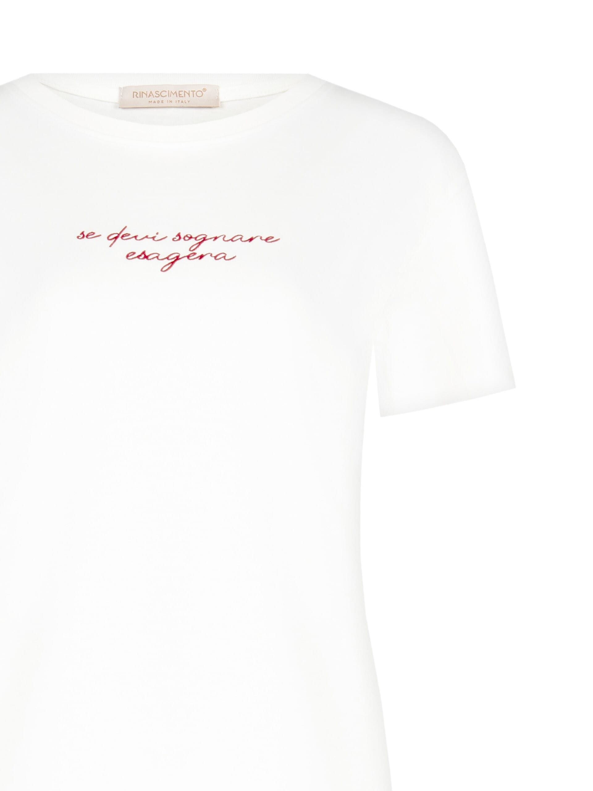 T-Shirt Regular In Cotone Con Stampa Sunday E Dettagli Laminati Rinascimento