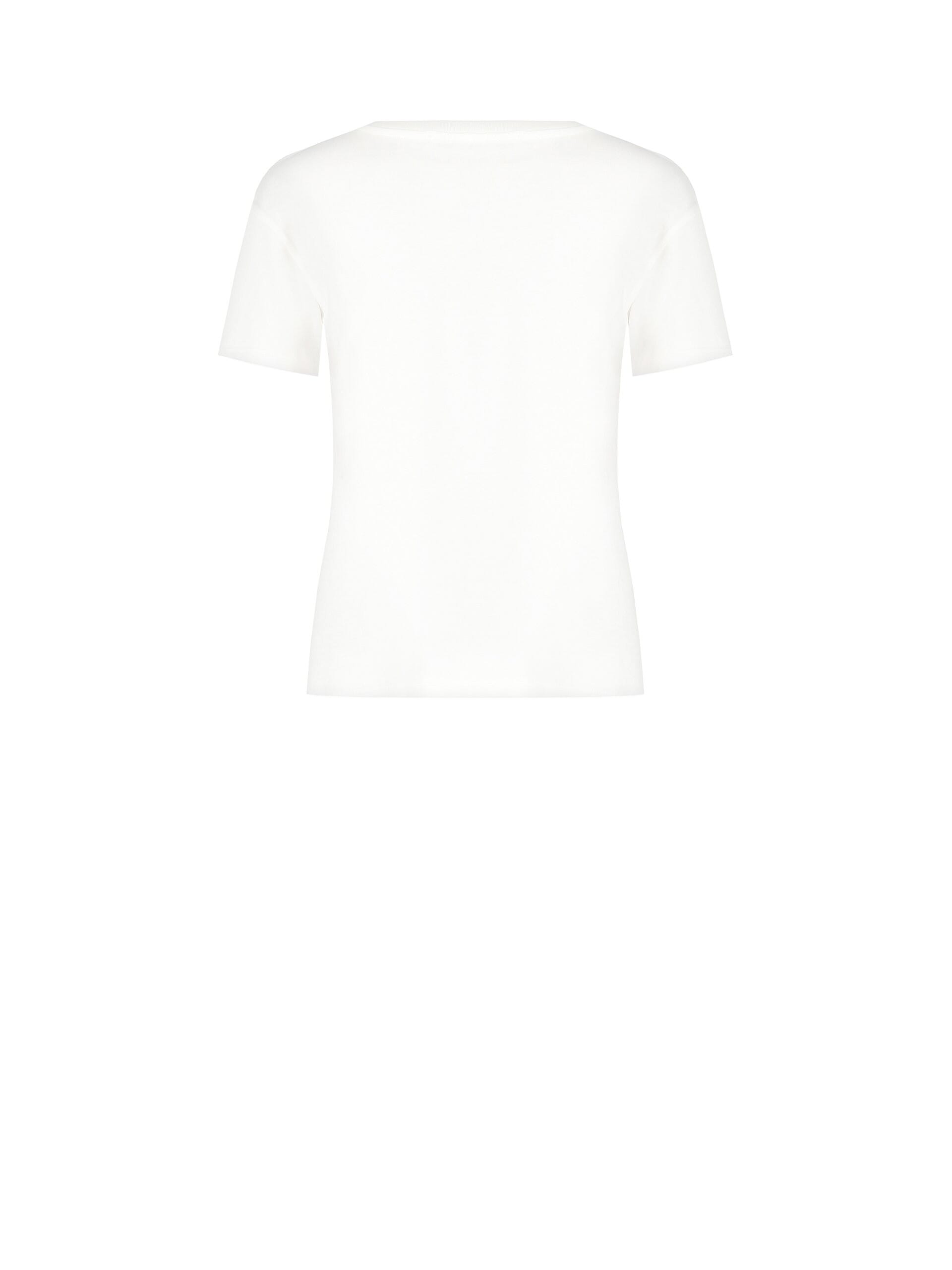 T-Shirt Regular In Cotone Con Stampa Laminata Volto Rinascimento