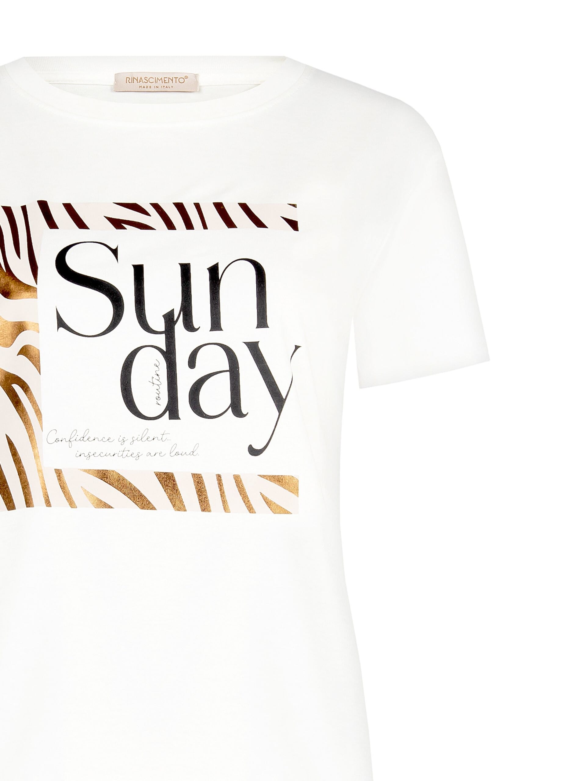 T-Shirt régulier en coton avec slogan brodé rouge Rinascimento