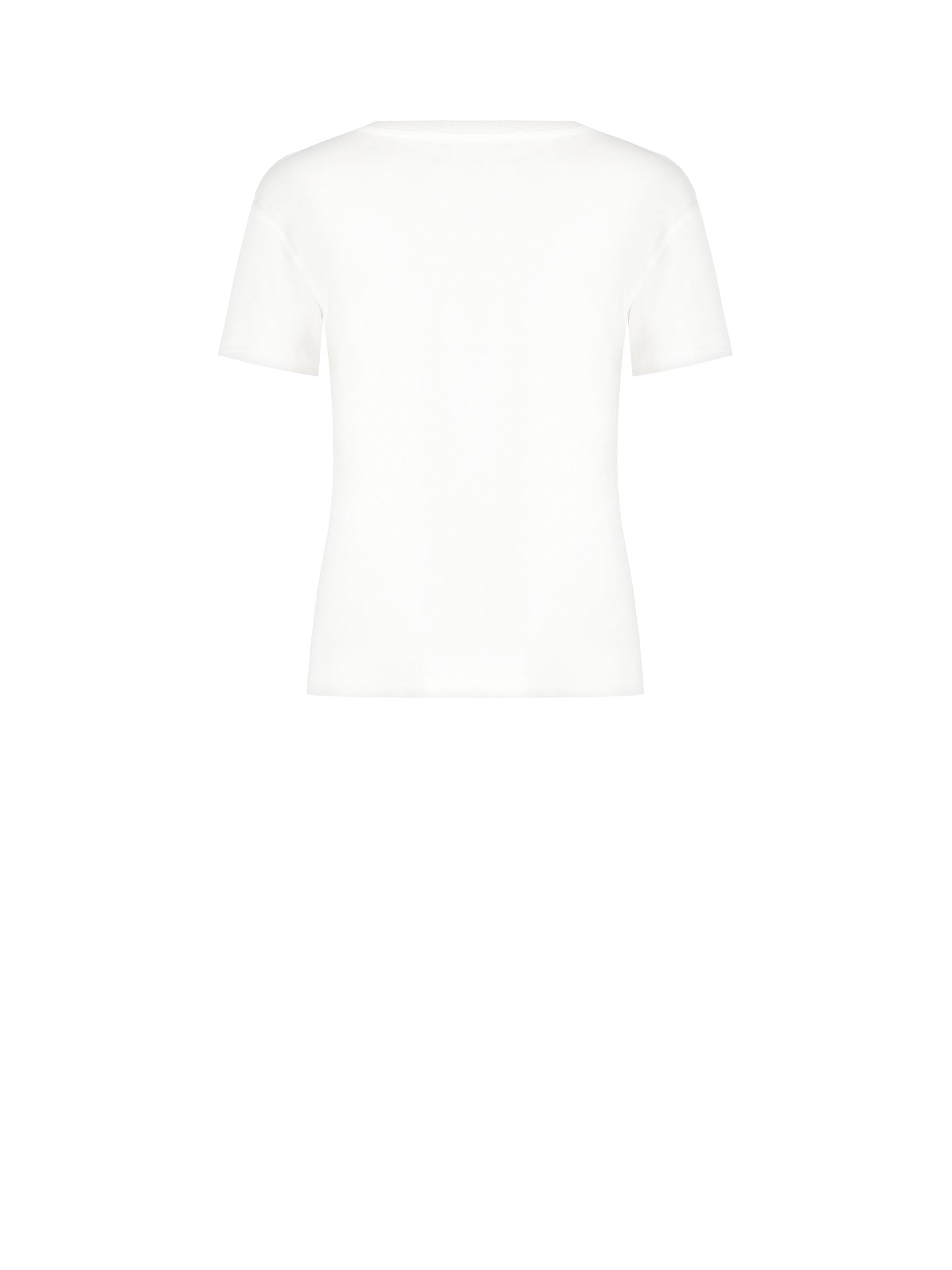 Regular Cotton T-Shirt With Slogan Print And Rhinestone Rinascimento