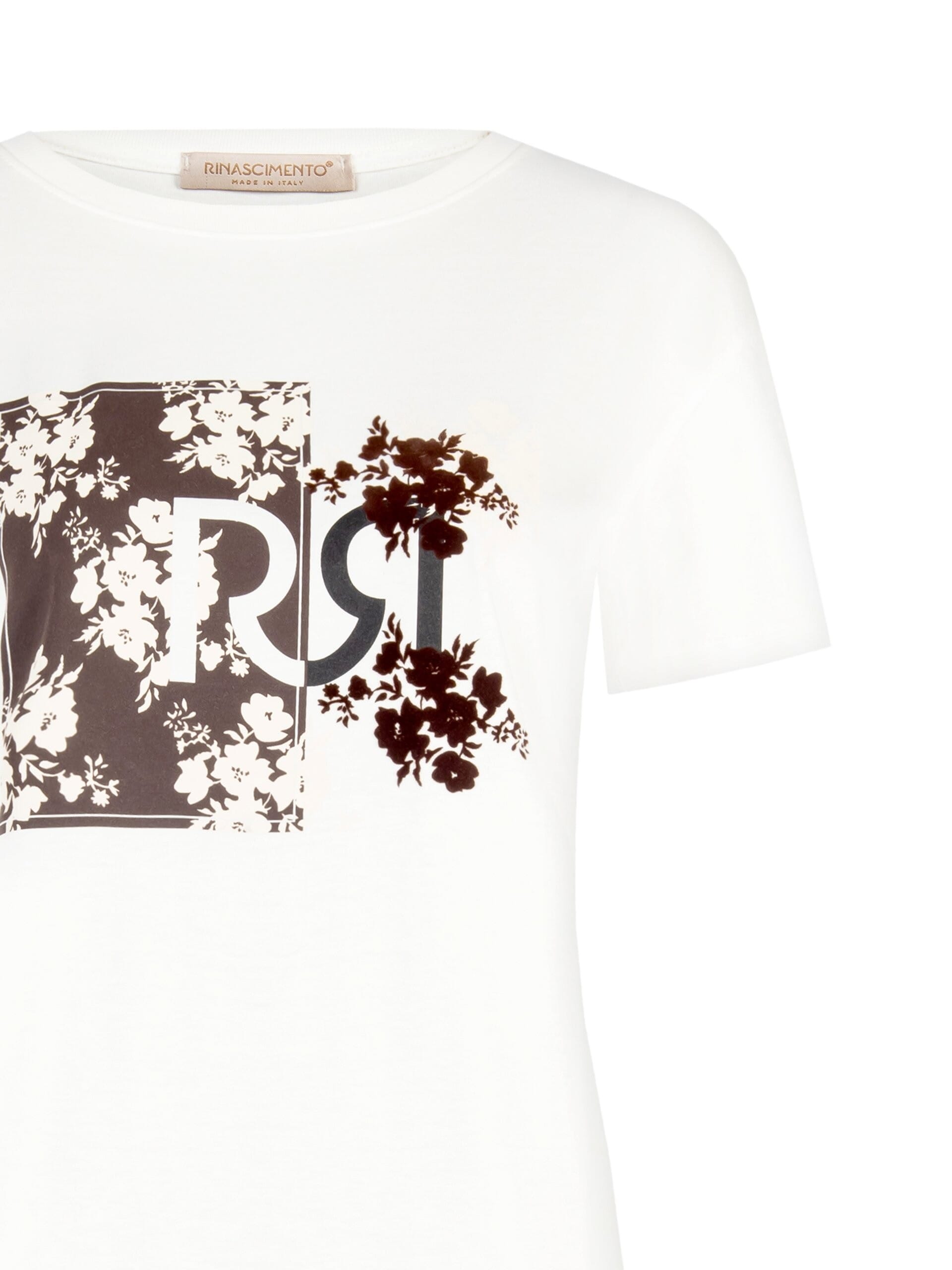 T-Shirt Regular In Cotone Con Stampa Slogan In Rilievo Rinascimento