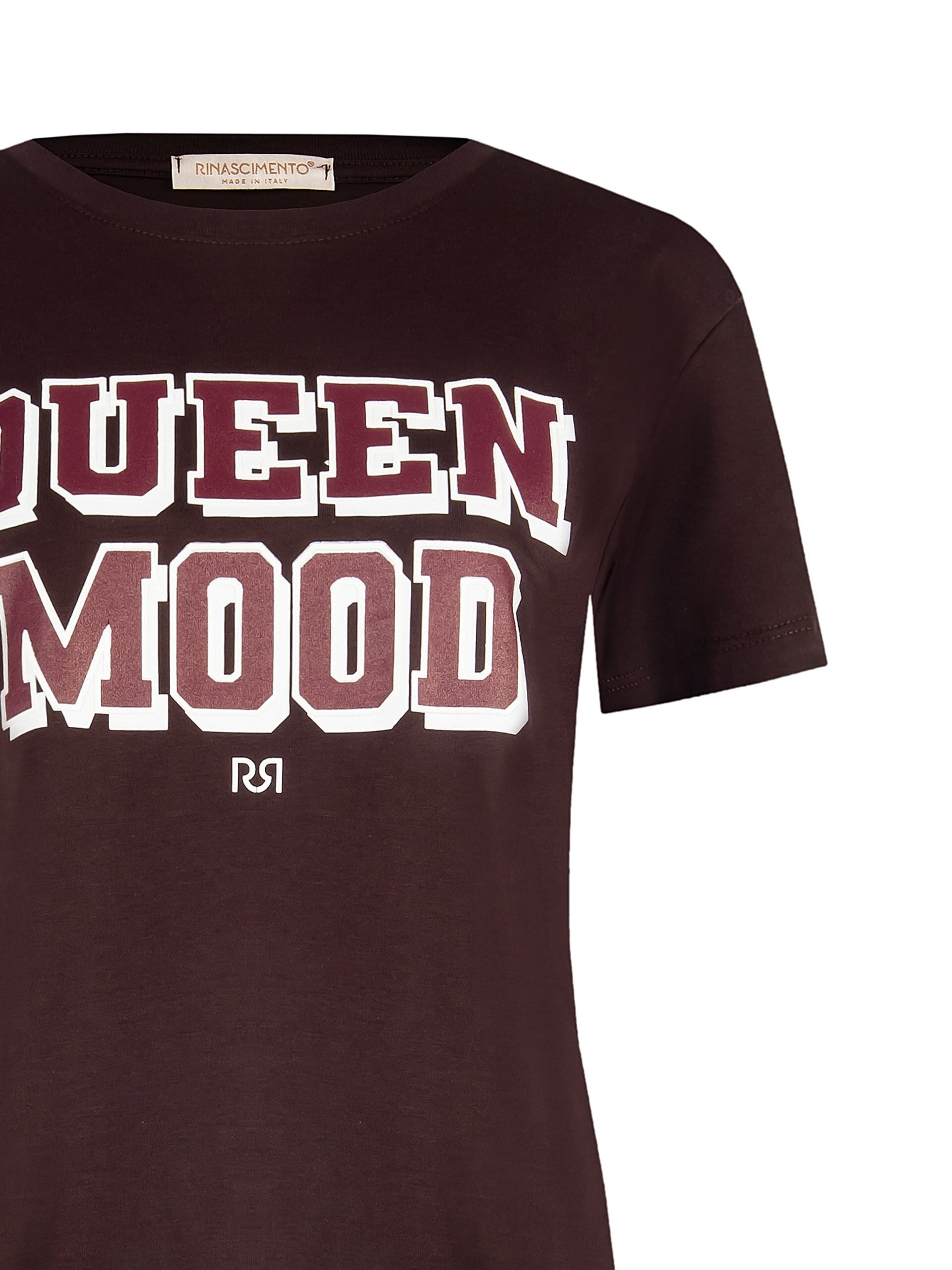 Regular Cotton T-Shirt with RR Logo Print and Flocked Flowers Rinascimento