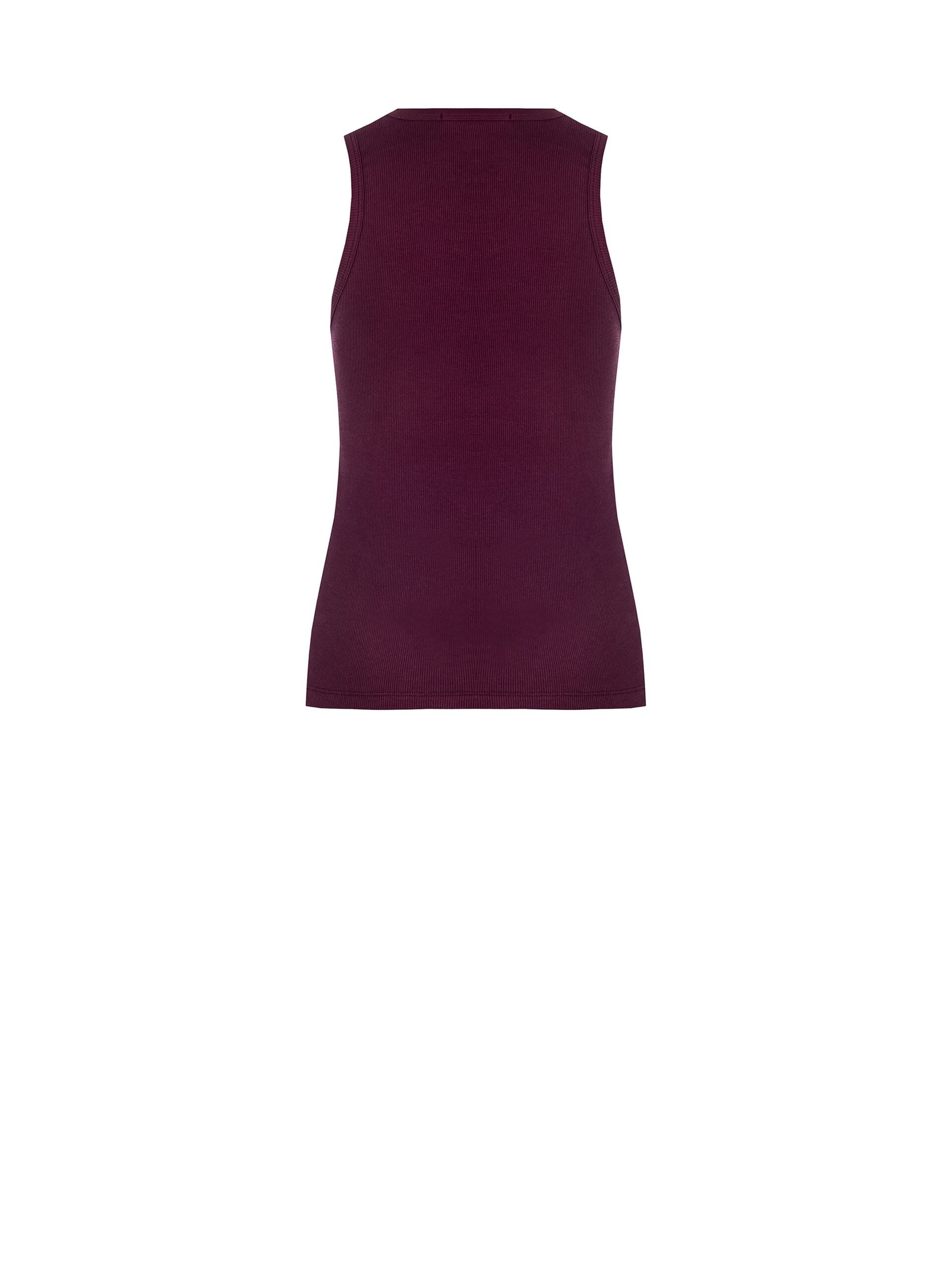 Top Aderente In Misto Cotone A Coste Con Strass Rinascimento