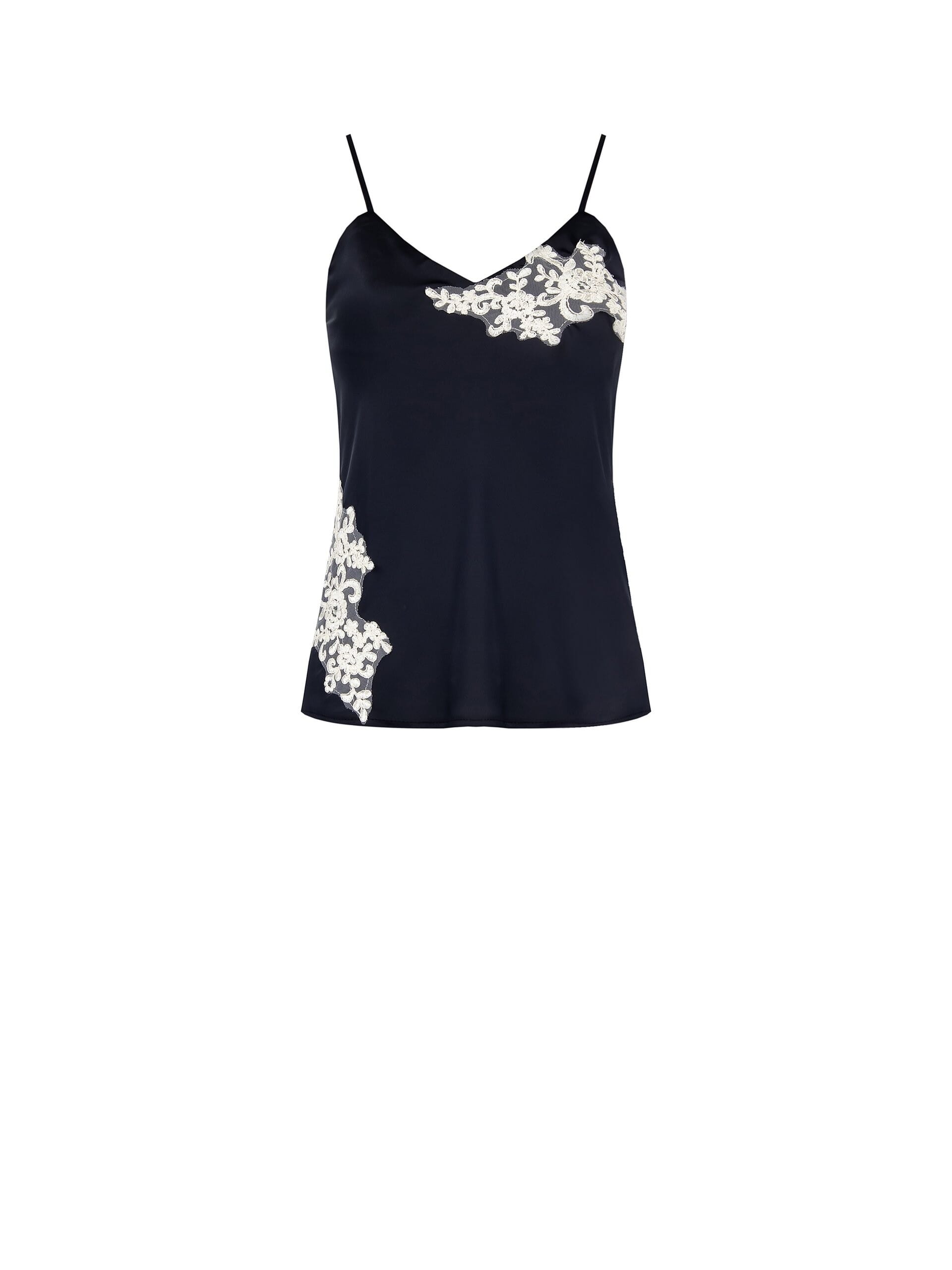 Top Sfiancato In Raso Con Dettagli In Pizzo Rinascimento