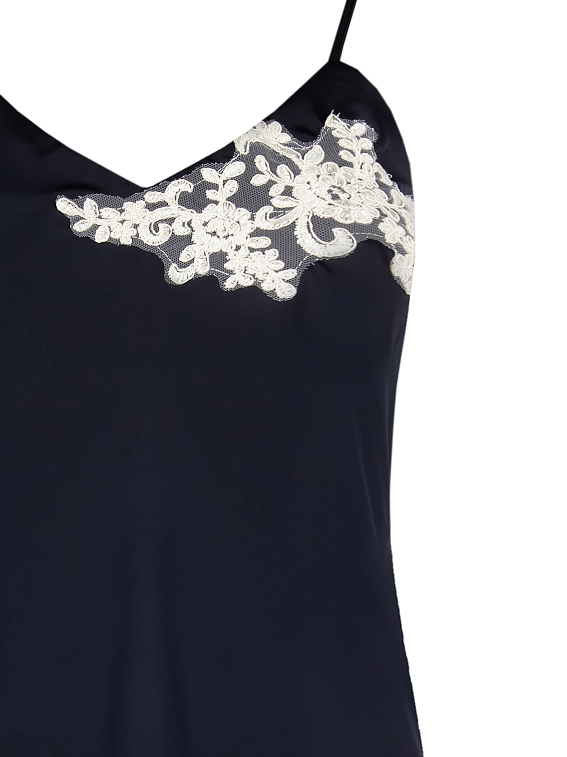 Top Sfiancato In Raso Con Dettagli In Pizzo Rinascimento