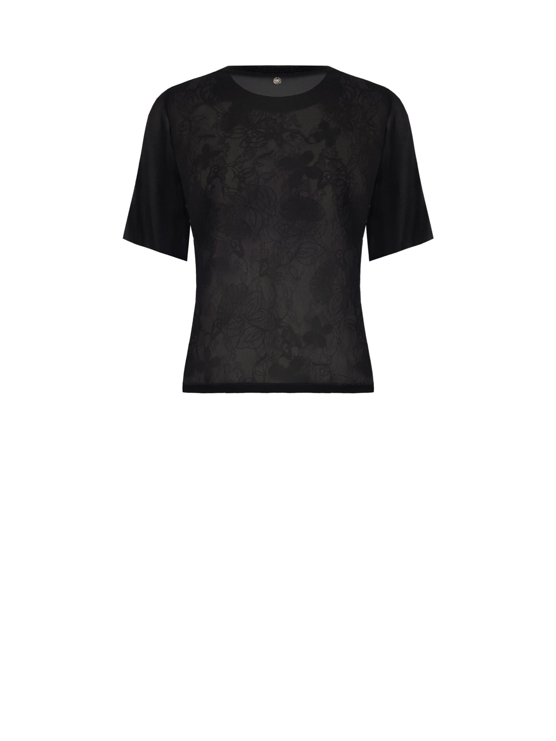 T-Shirt In Pizzo Ricamato E Georgette Rinascimento