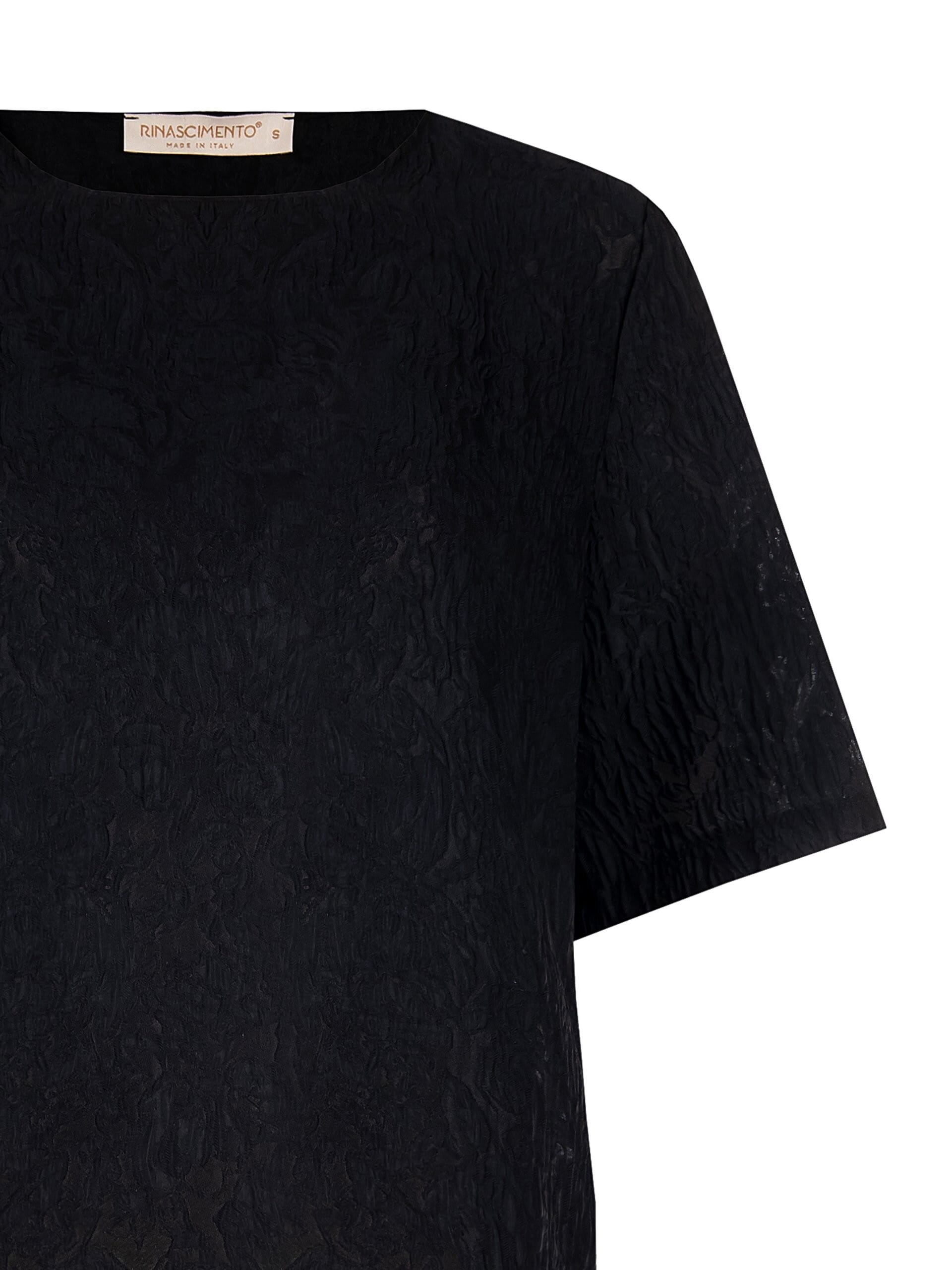 T-Shirt Over In Jacquard A Motivo Floreale In Rilievo Rinascimento