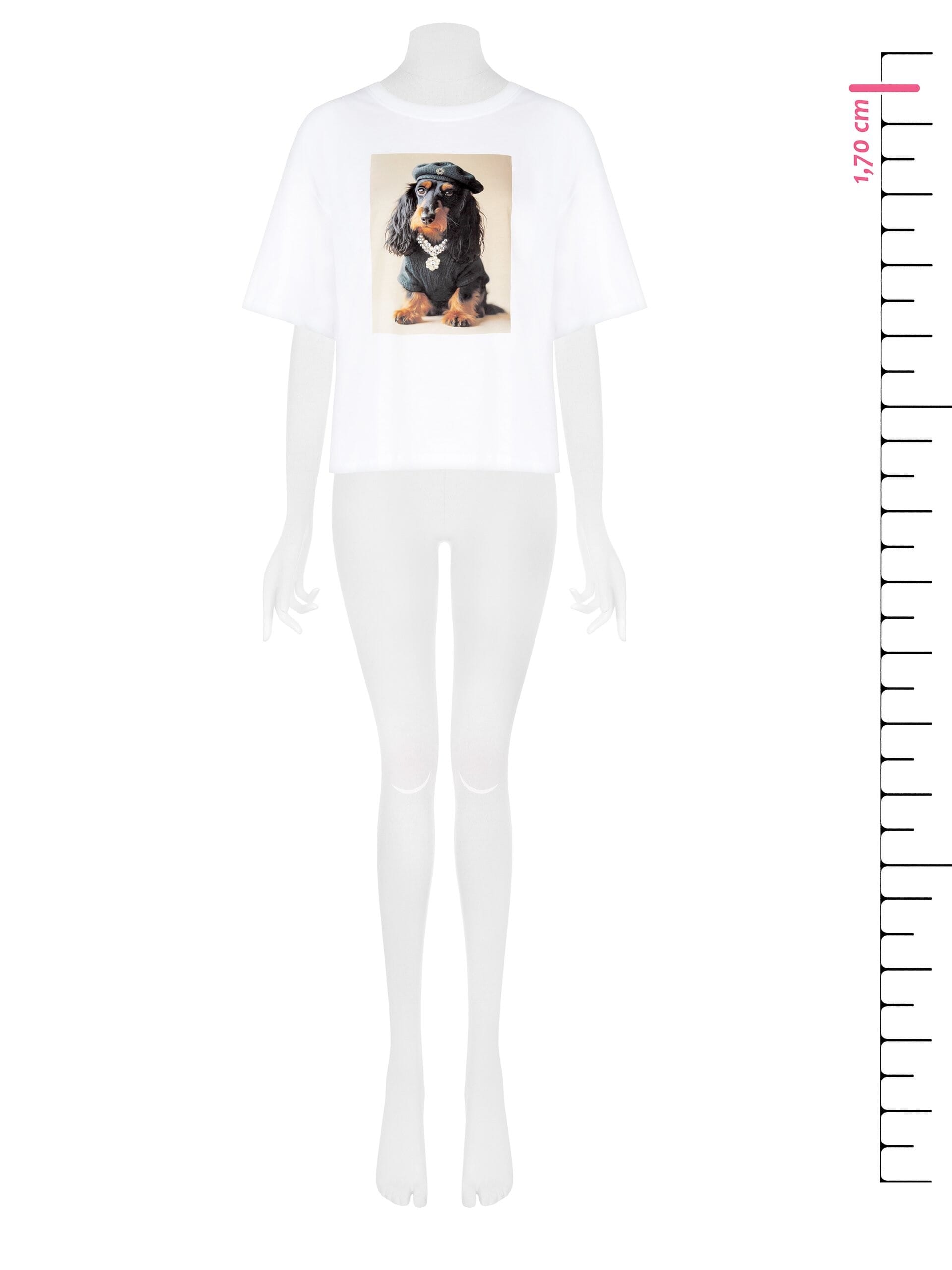 T-Shirt régulier en coton mélangé avec imprimé chien Rinascimento