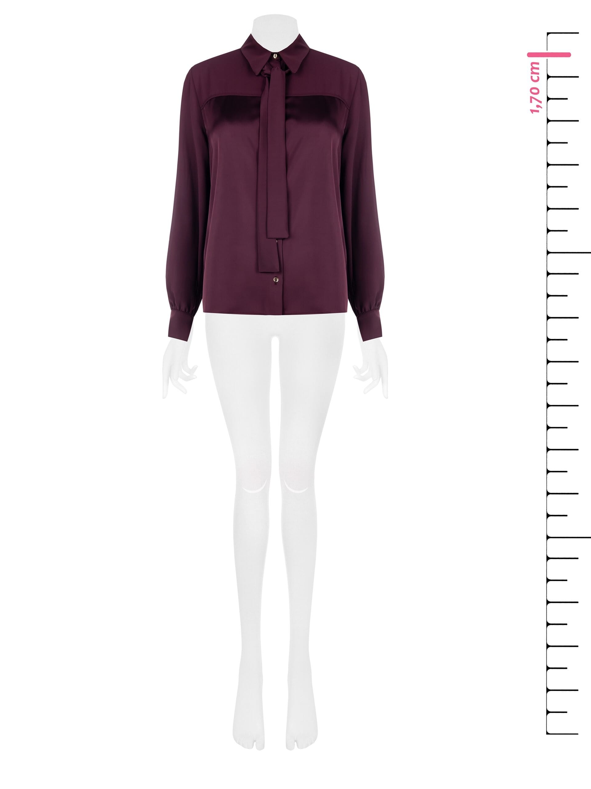 Wide And Flowing Satin Shirt With Tie Rinascimento