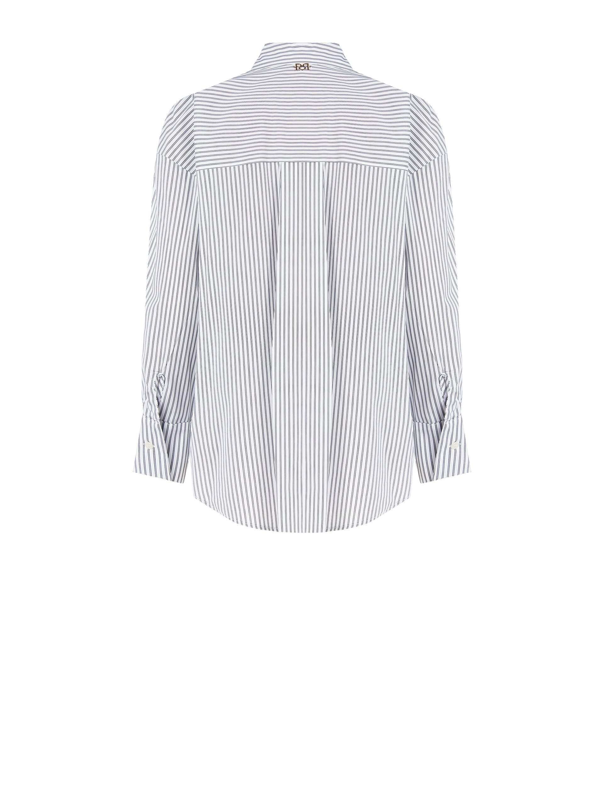 Camicia Over In Misto Cotone Con Cristalli Cabochon Sul Colletto Rinascimento