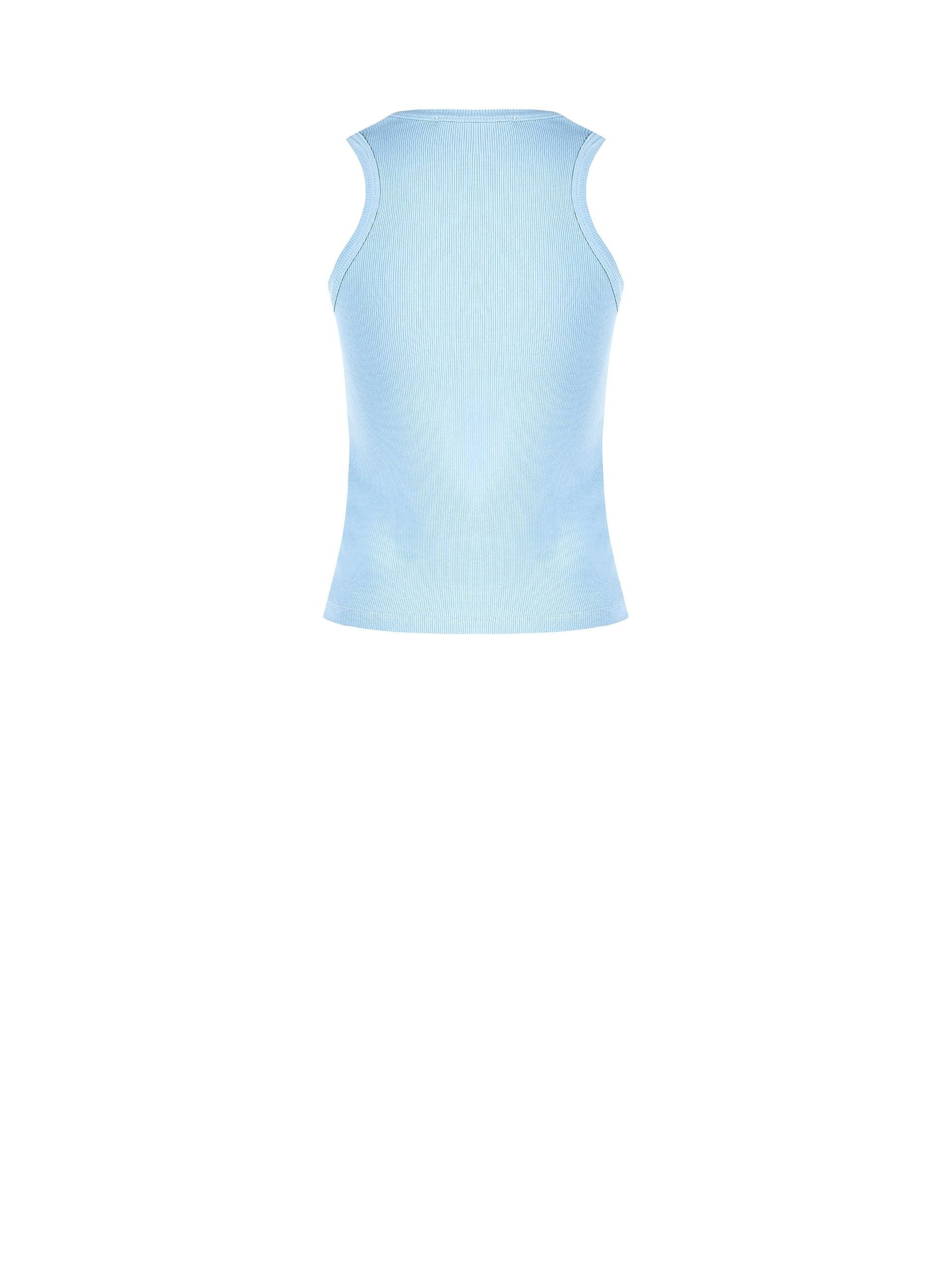 Ribbed Cotton Mix Fitted Top With Removable Jewel Necklace Rinascimento