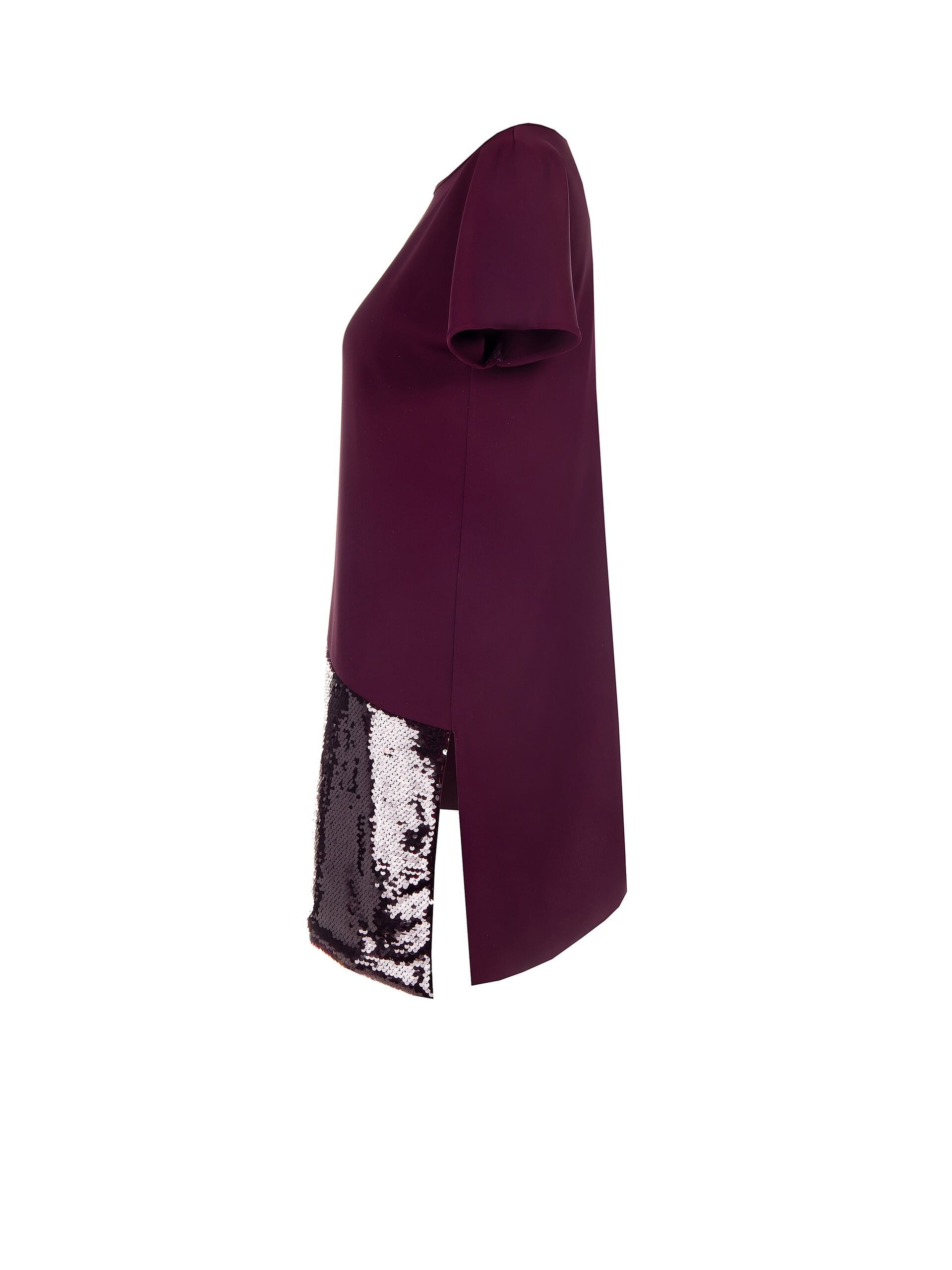 Blusa Ampia Asimmetrica In Tessuto Fluido Con Paillettes Rinascimento