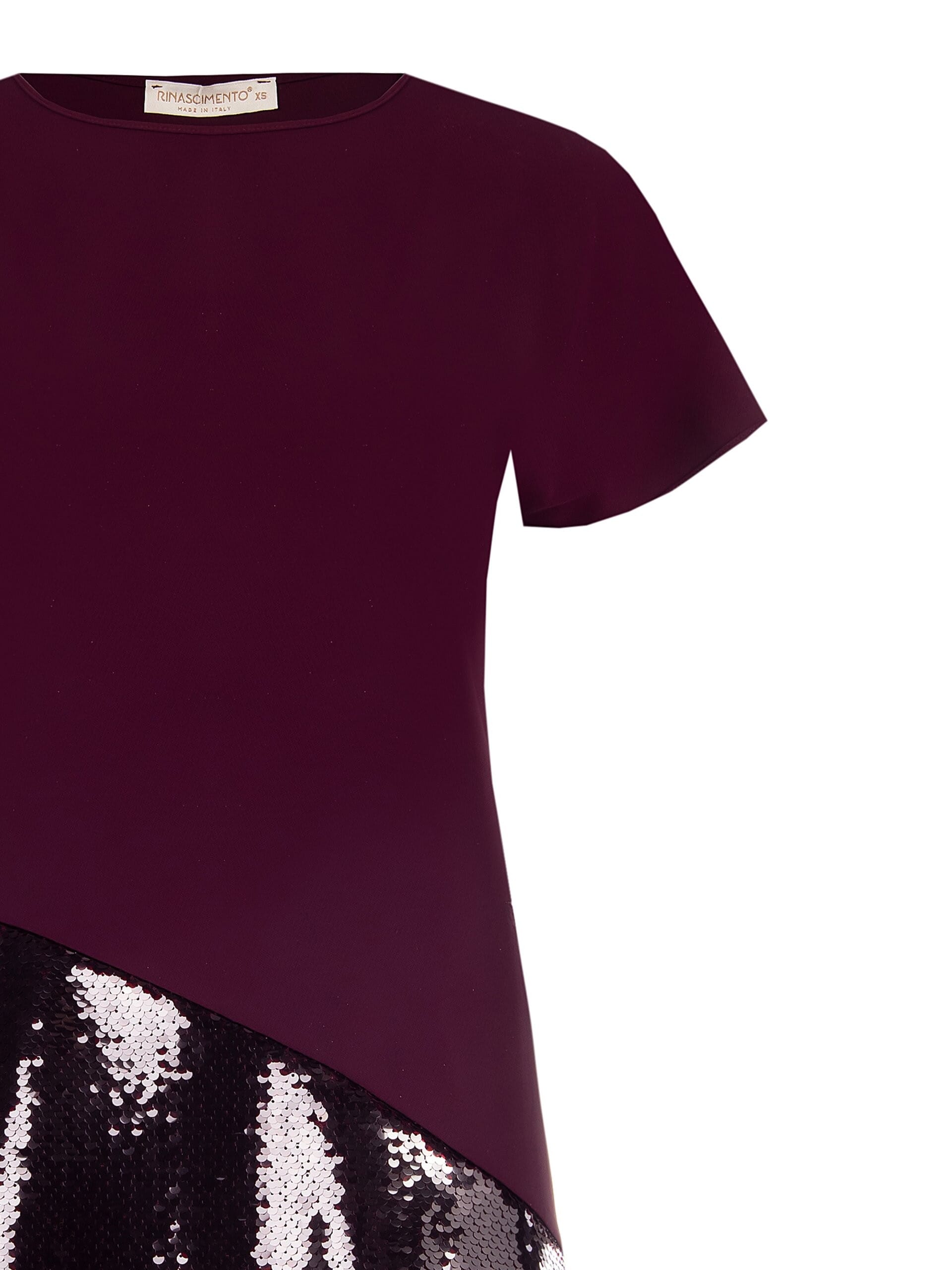 Blusa Ampia Asimmetrica In Tessuto Fluido Con Paillettes Rinascimento