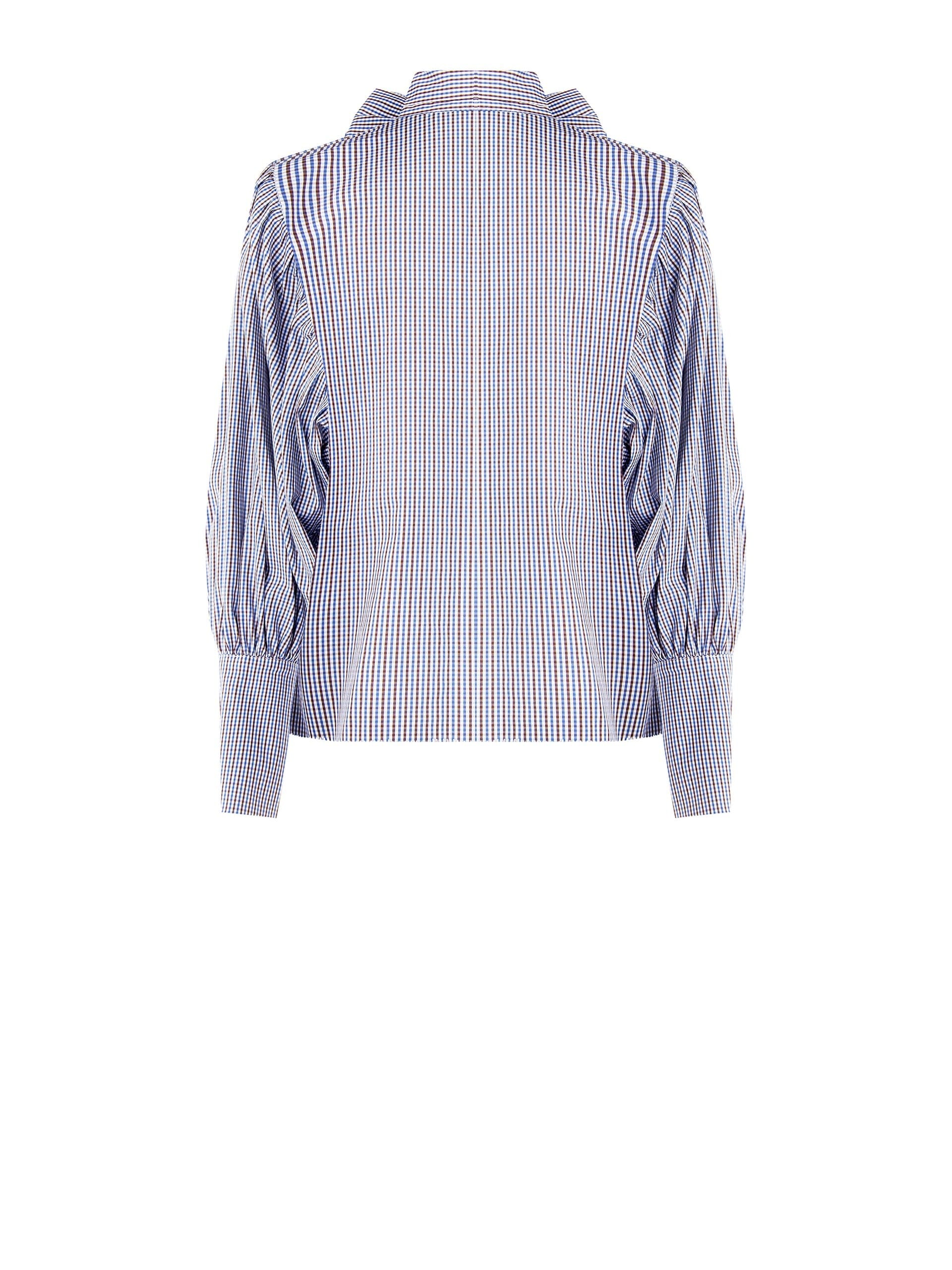 Camicia Ampia In Misto Cotone A Quadretti Con Maxi Maniche E Fiocco Rinascimento