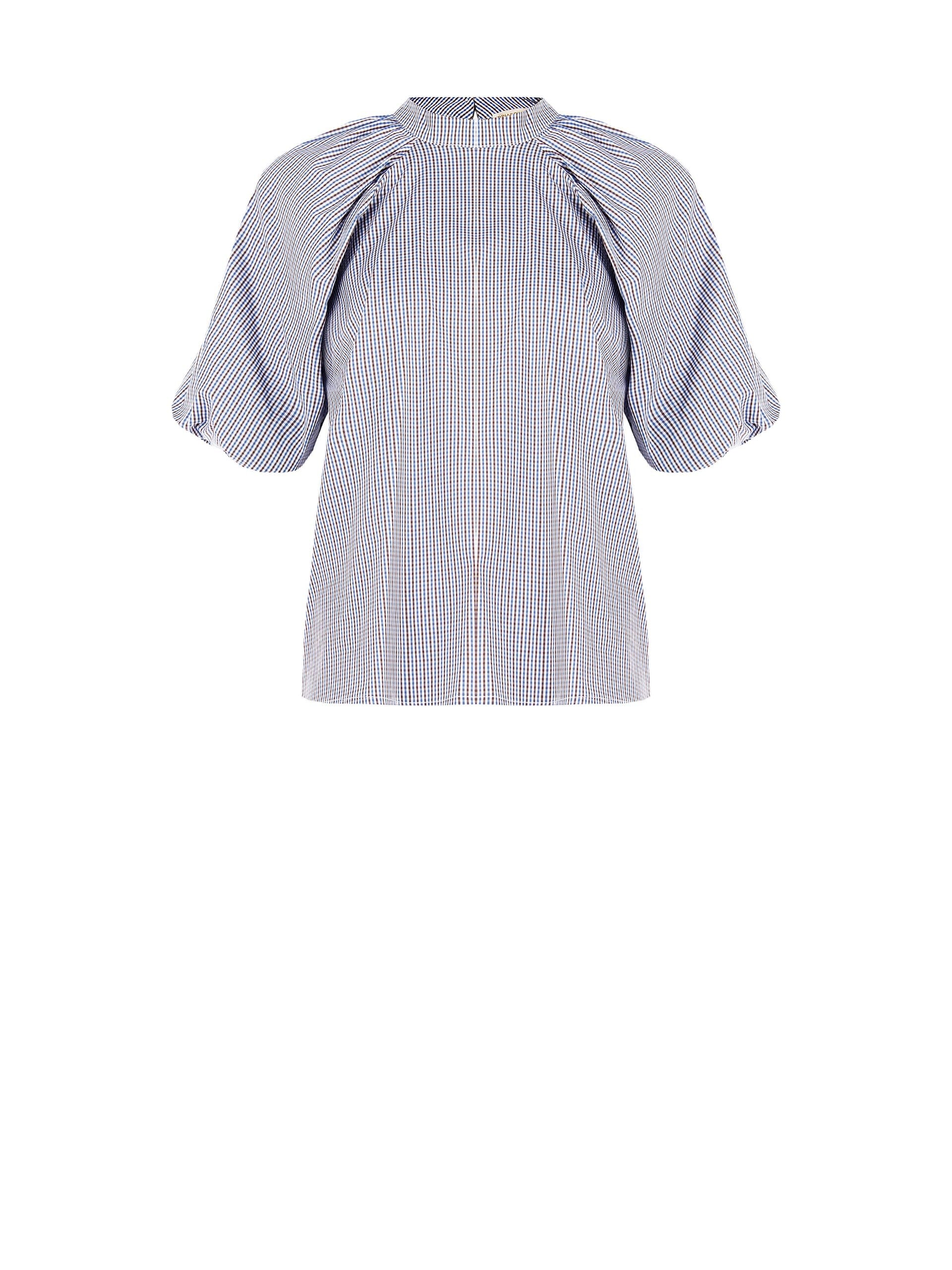 Blusa Ampia In Misto Cotone A Quadretti Rinascimento