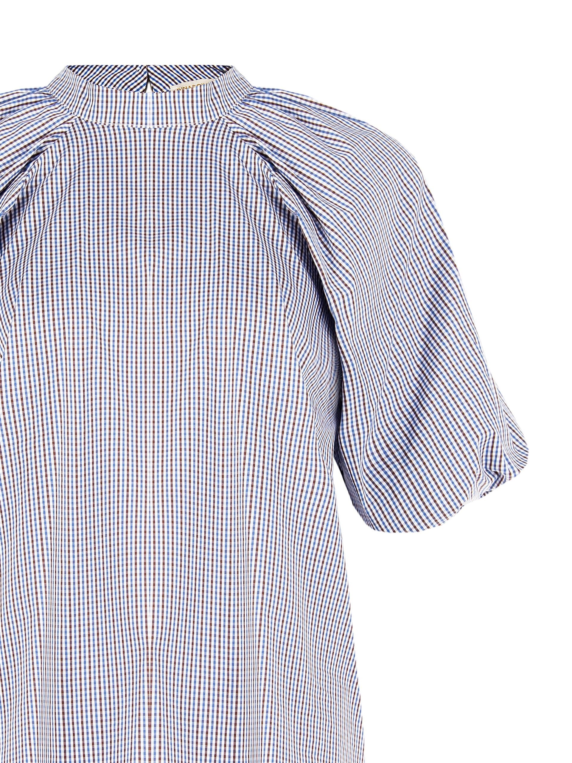 Rinascimento - Chemisier large en coton mélangé à carreaux