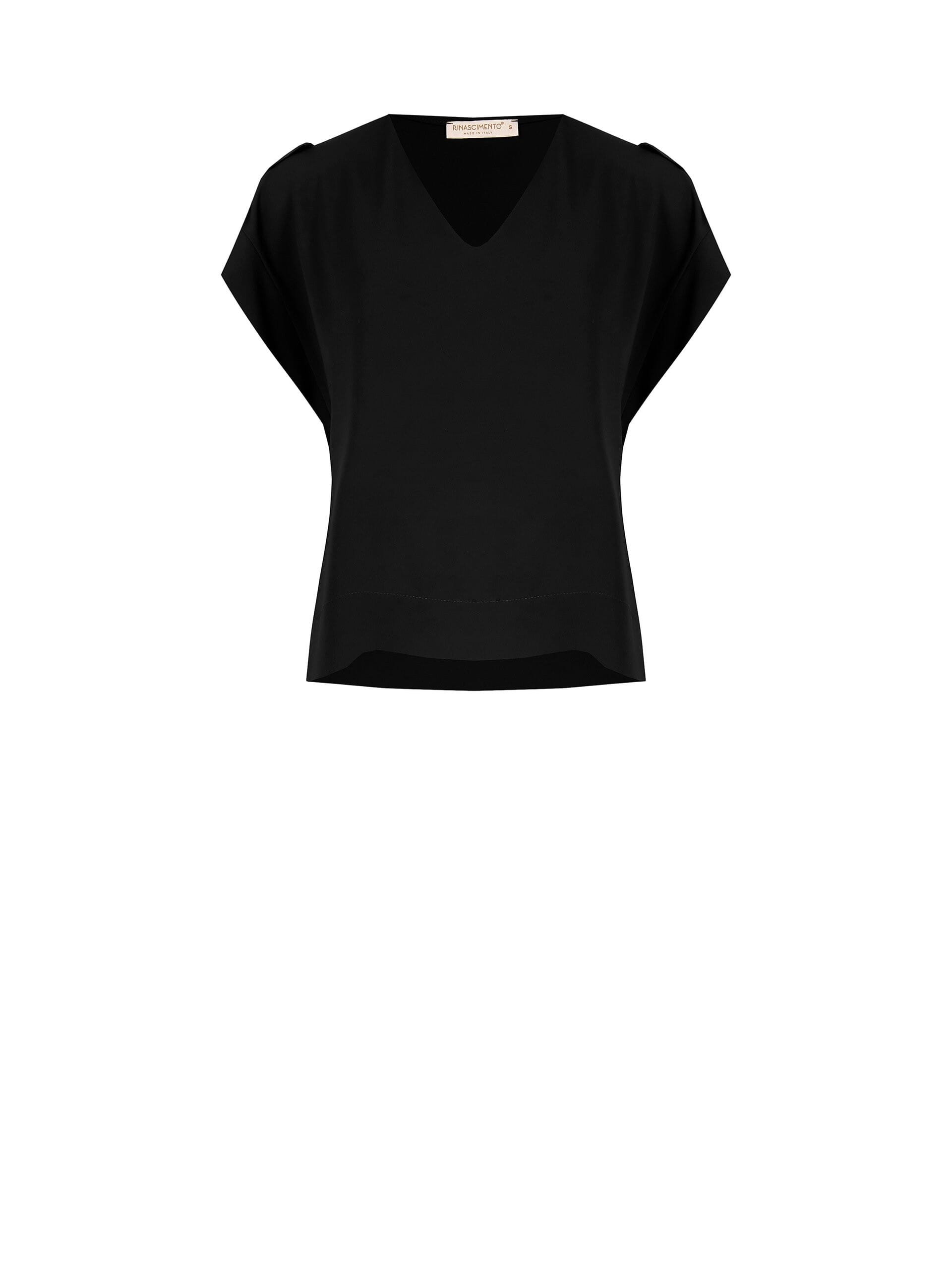 Fluid Fabric Blouse With V-Neck Rinascimento