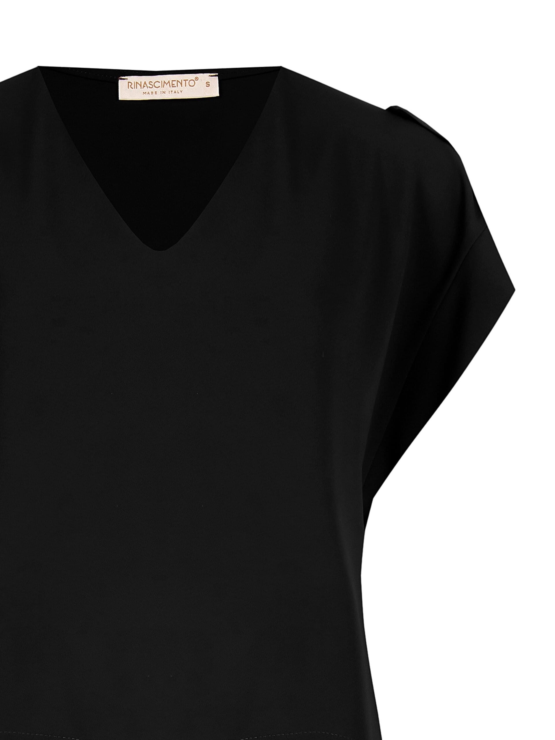 Fluid Fabric Blouse With V-Neck Rinascimento