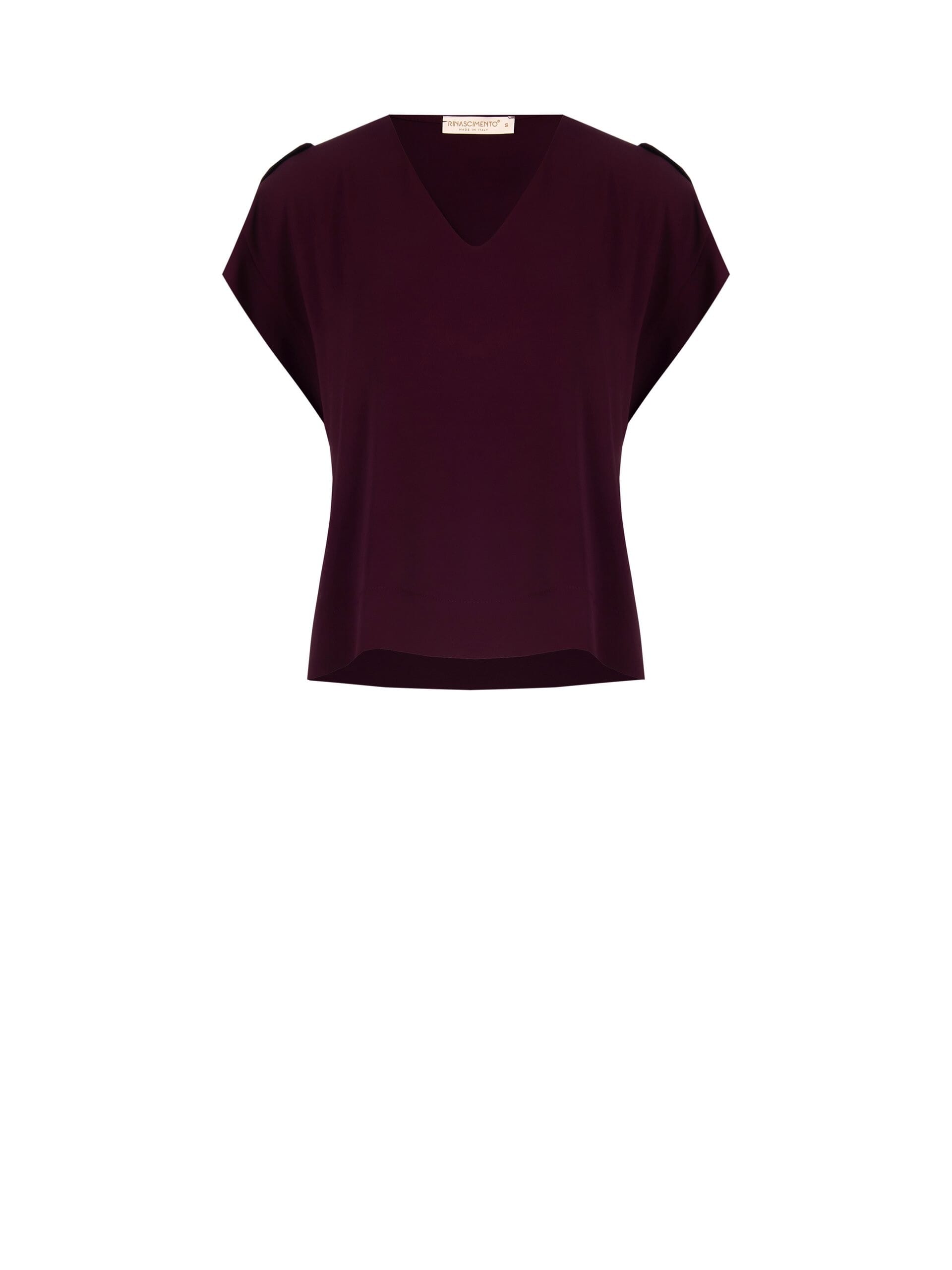 Fluid Fabric Blouse With V-Neck Rinascimento