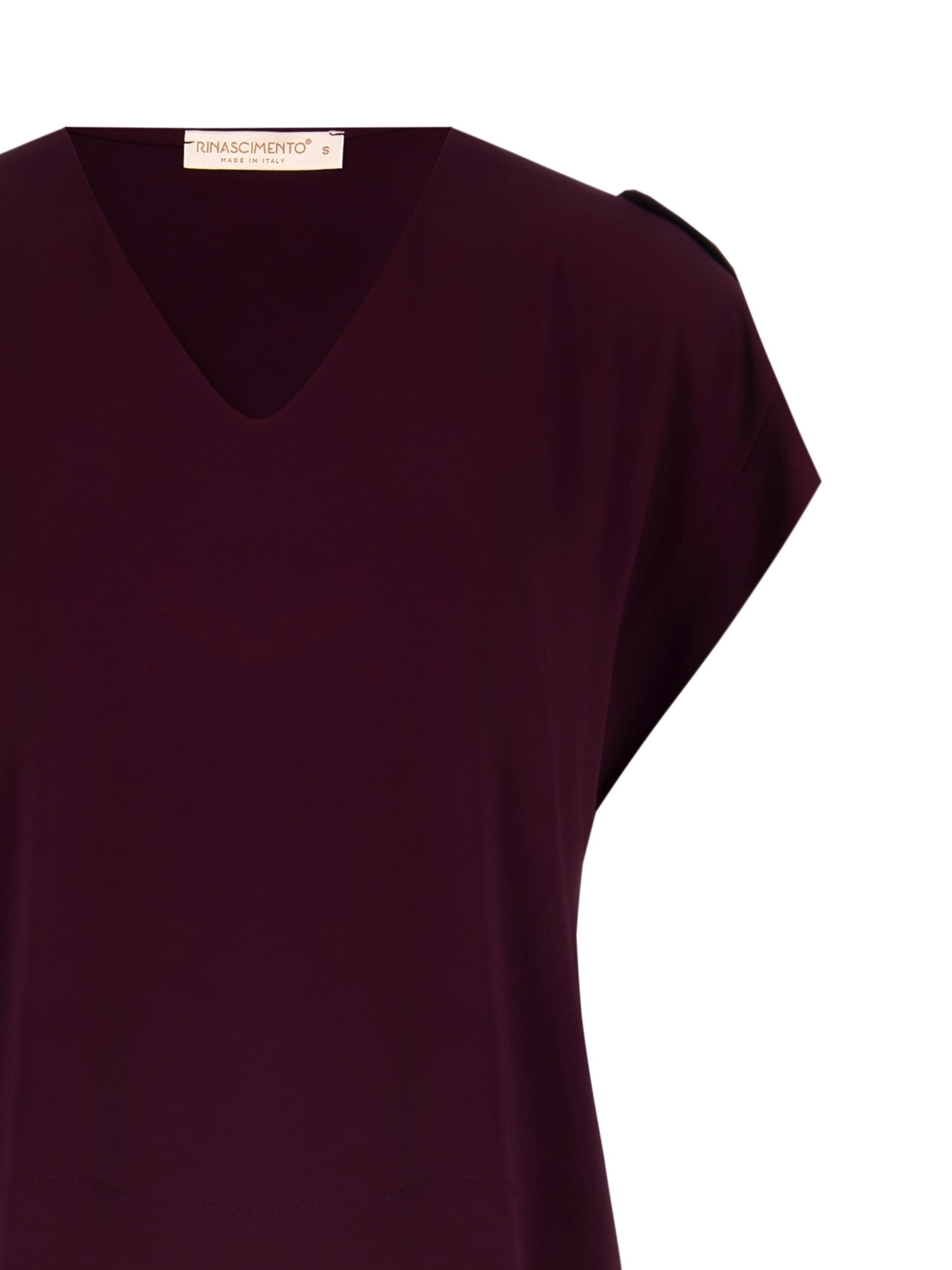 Fluid Fabric Blouse With V-Neck Rinascimento