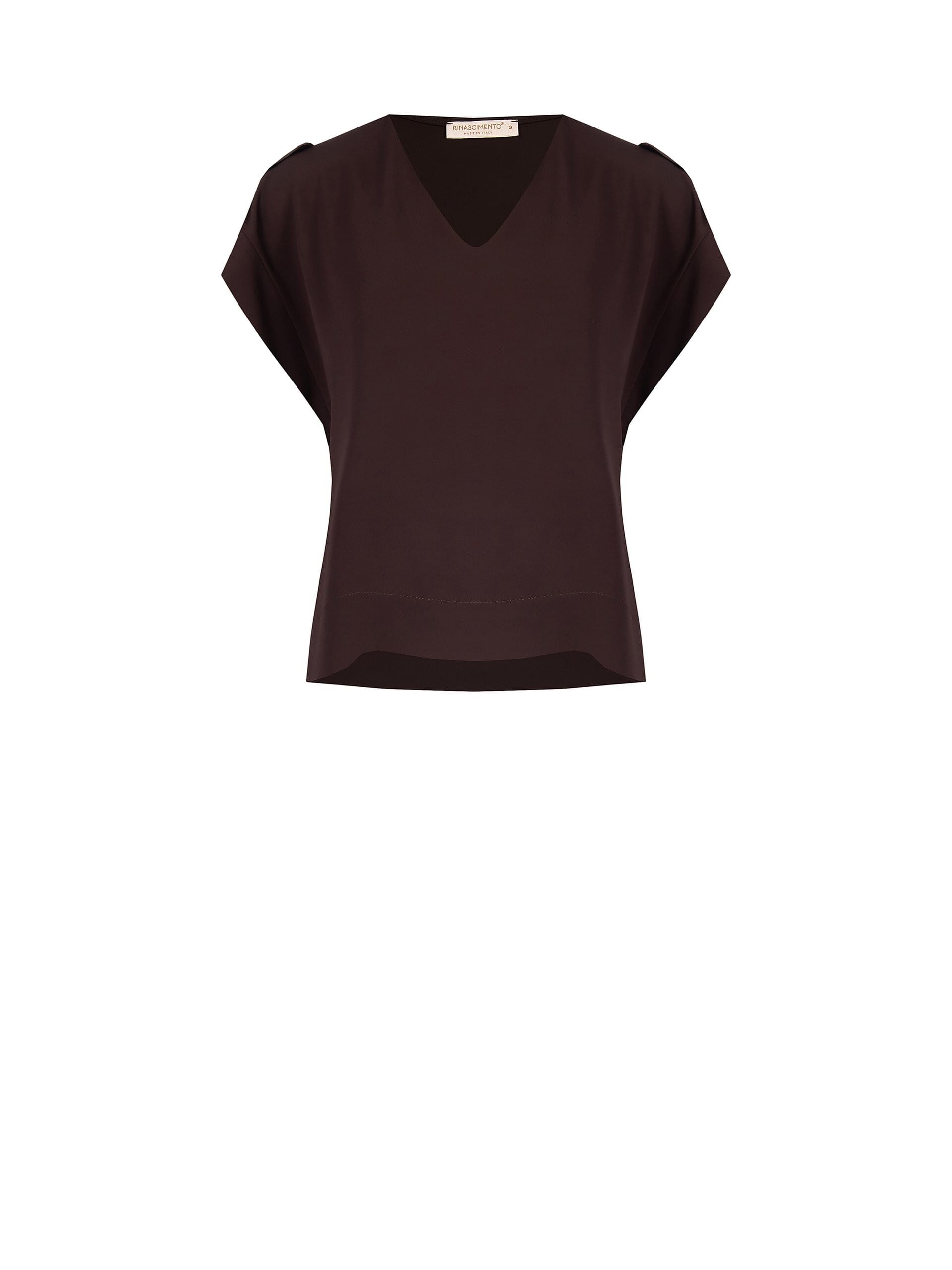 Fluid Fabric Blouse With V-Neck Rinascimento