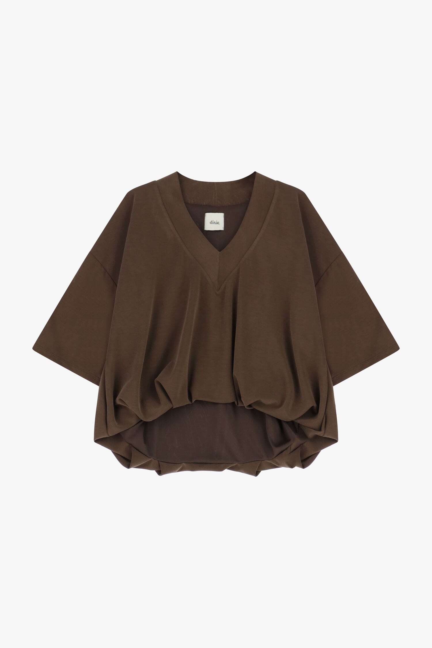 Dixie V-neck Top with Curled Bottom